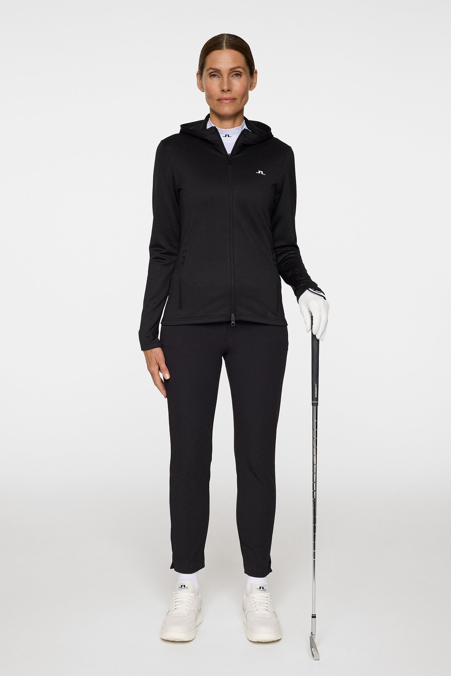 Aerialle Zip Hood in Black by J.Lindeberg