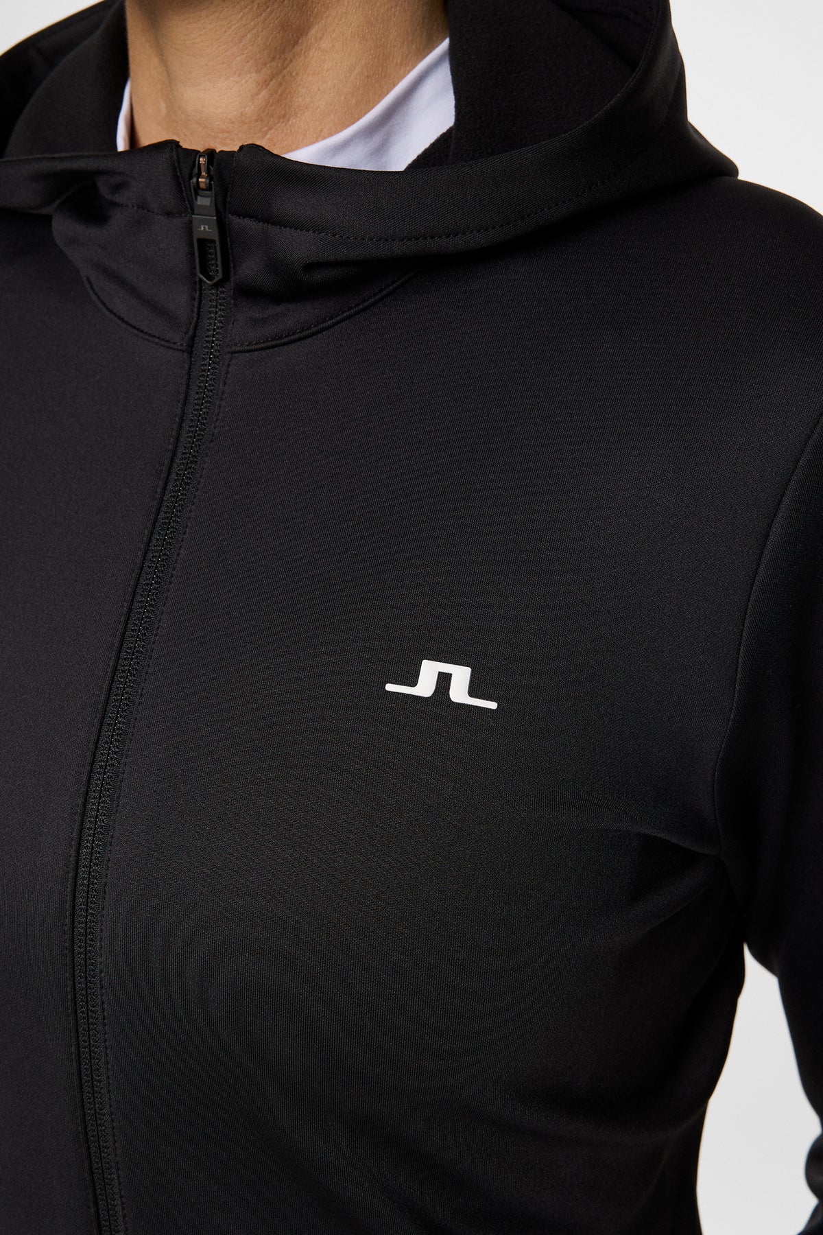 Aerialle Zip Hood in Black by J.Lindeberg