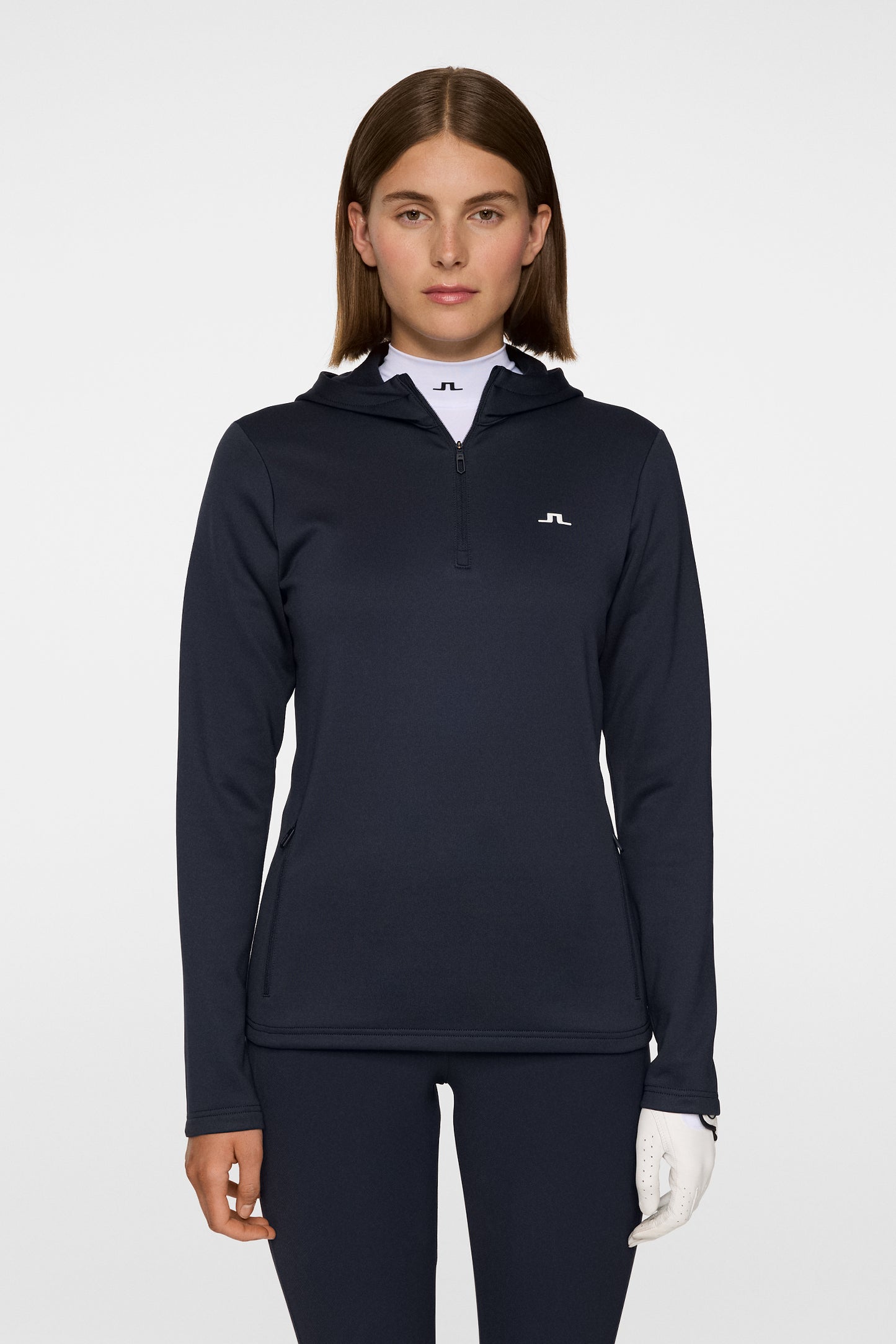 Aerialle Quarter Zip Hood in JL Navy by J.Lindeberg