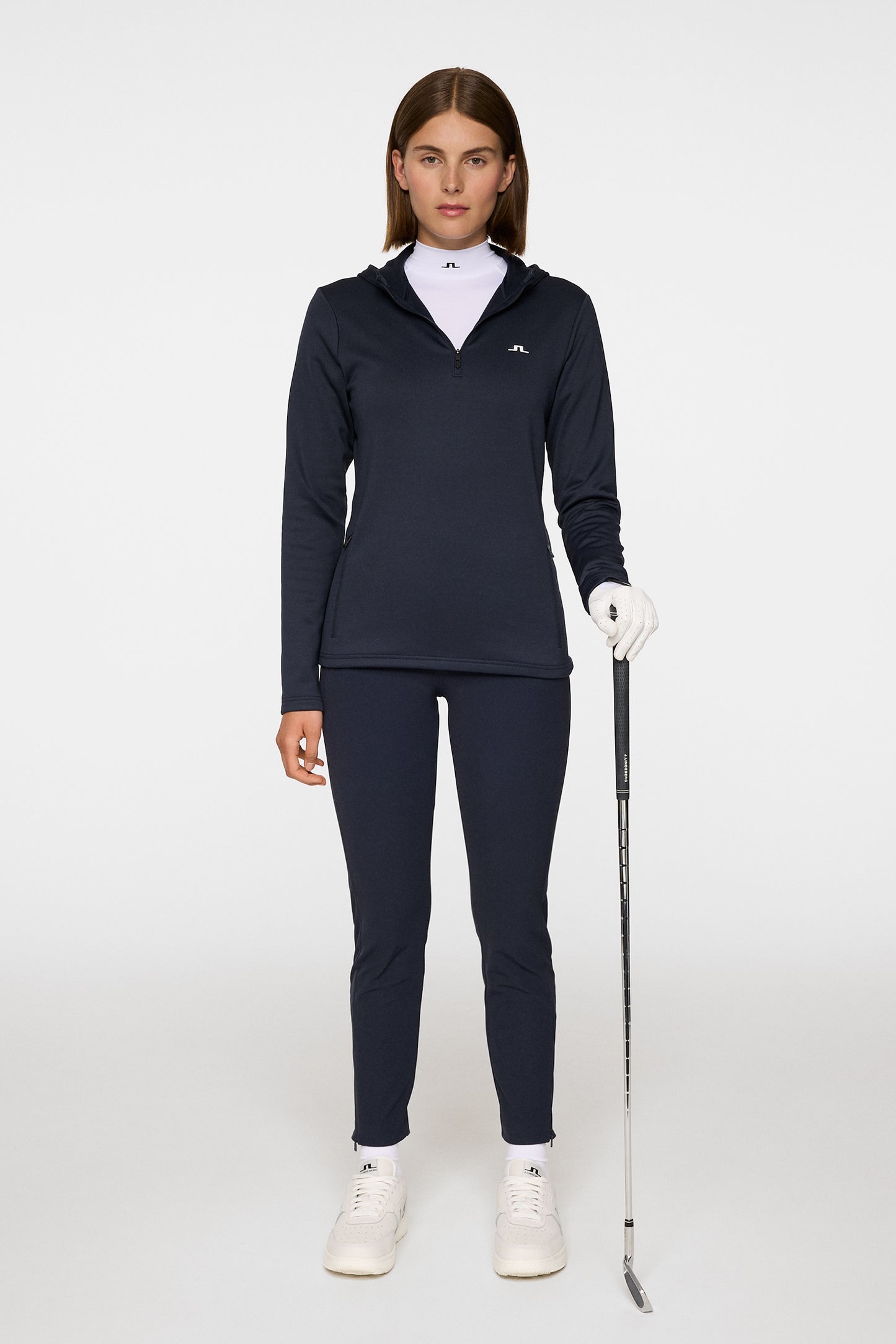Aerialle Quarter Zip Hood in JL Navy by J.Lindeberg