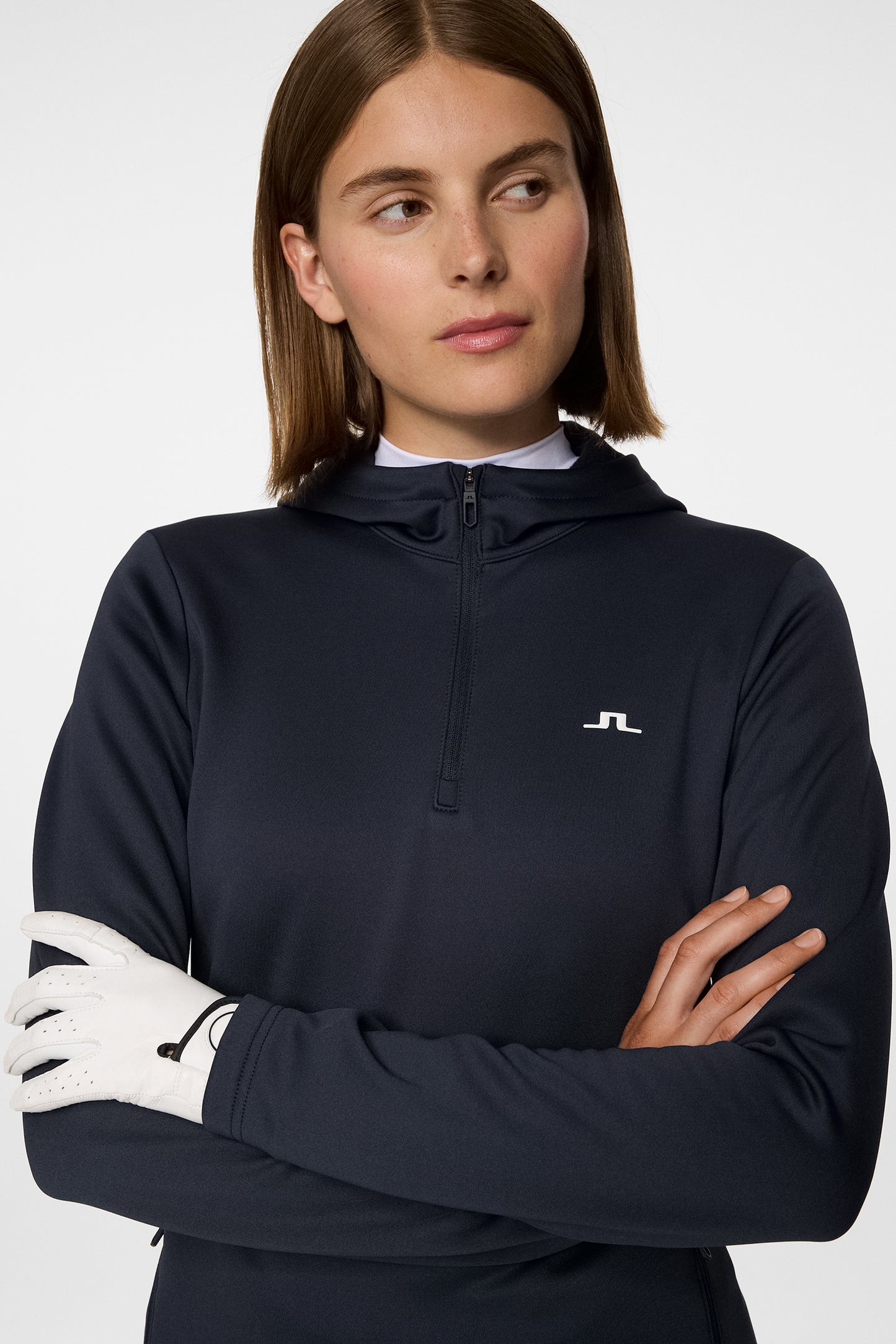 Aerialle Quarter Zip Hood in JL Navy by J.Lindeberg