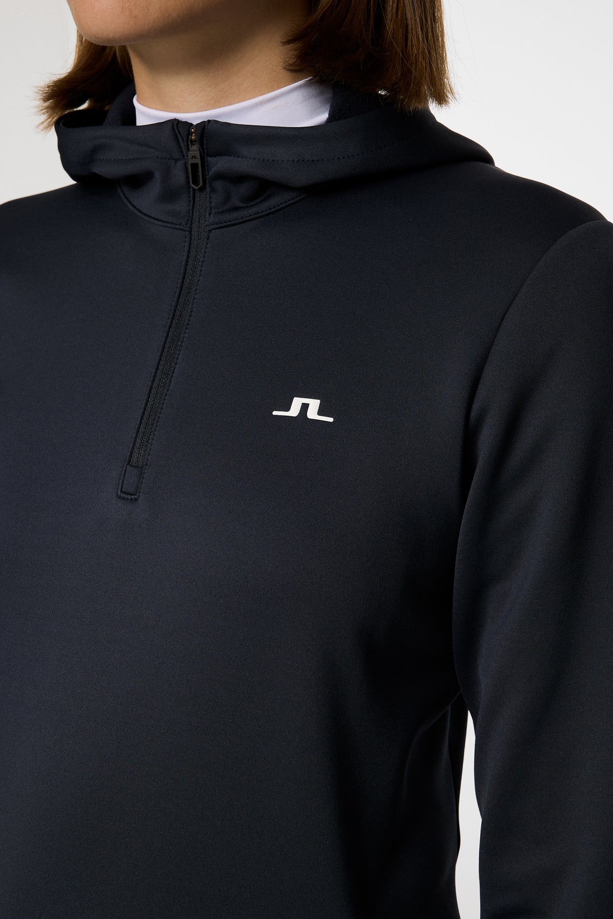 Aerialle Quarter Zip Hood in JL Navy by J.Lindeberg