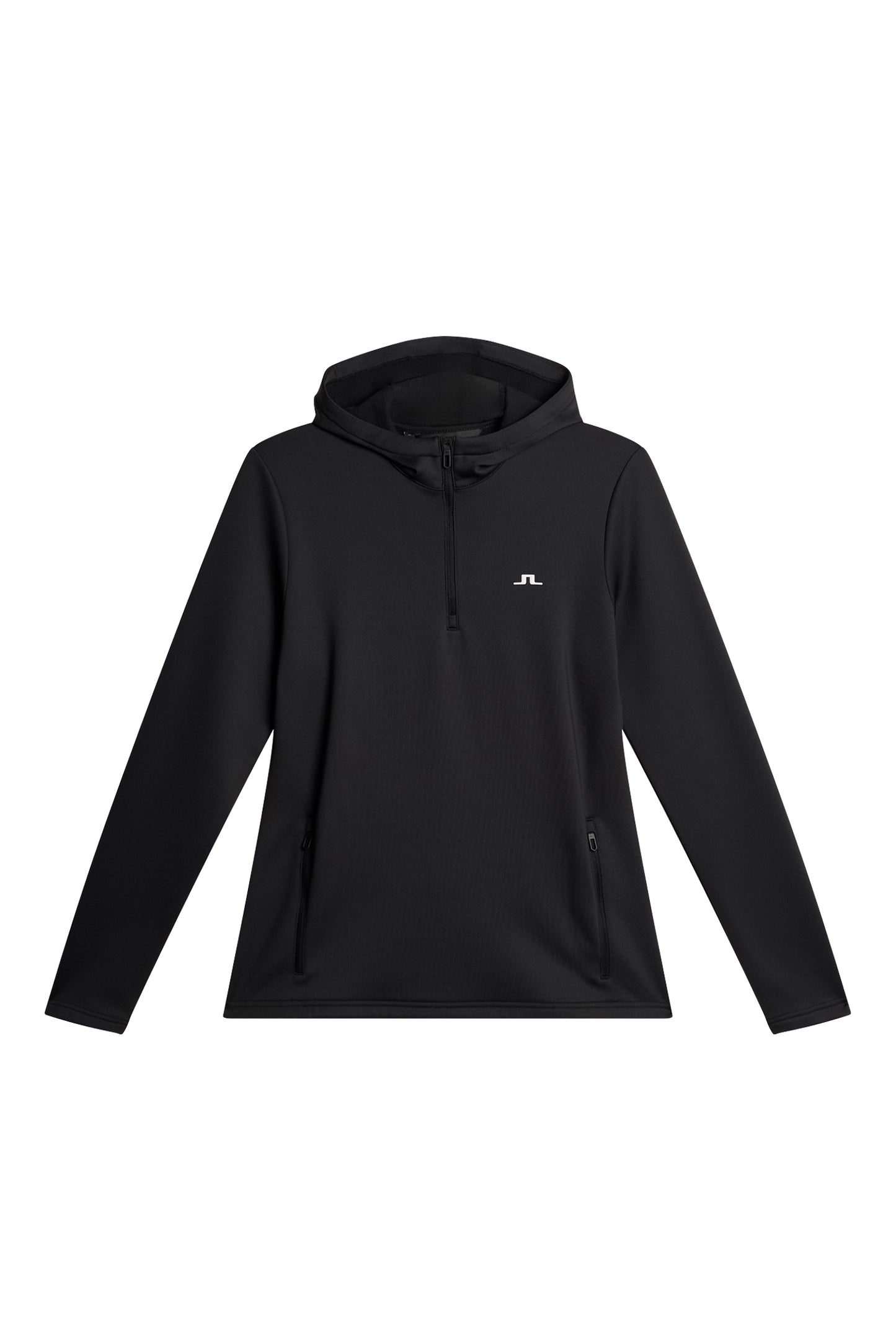 Aerialle Quarter Zip Hood in Black by J.Lindeberg