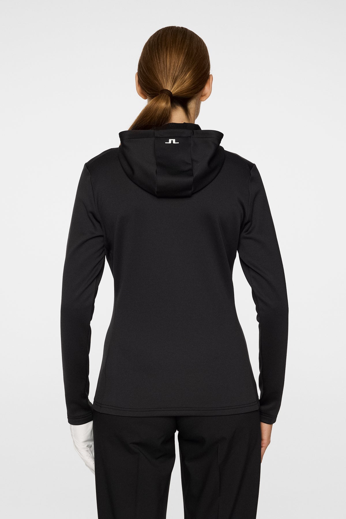 Aerialle Quarter Zip Hood in Black by J.Lindeberg