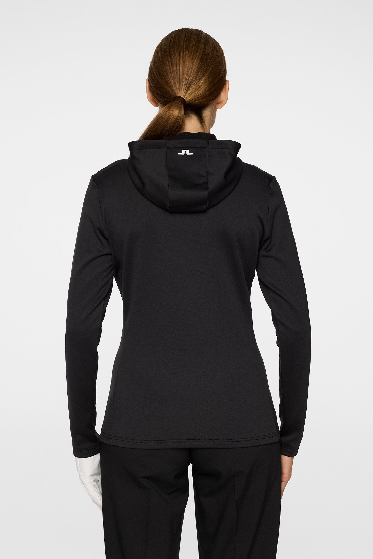 Aerialle Quarter Zip Hood in Black by J.Lindeberg