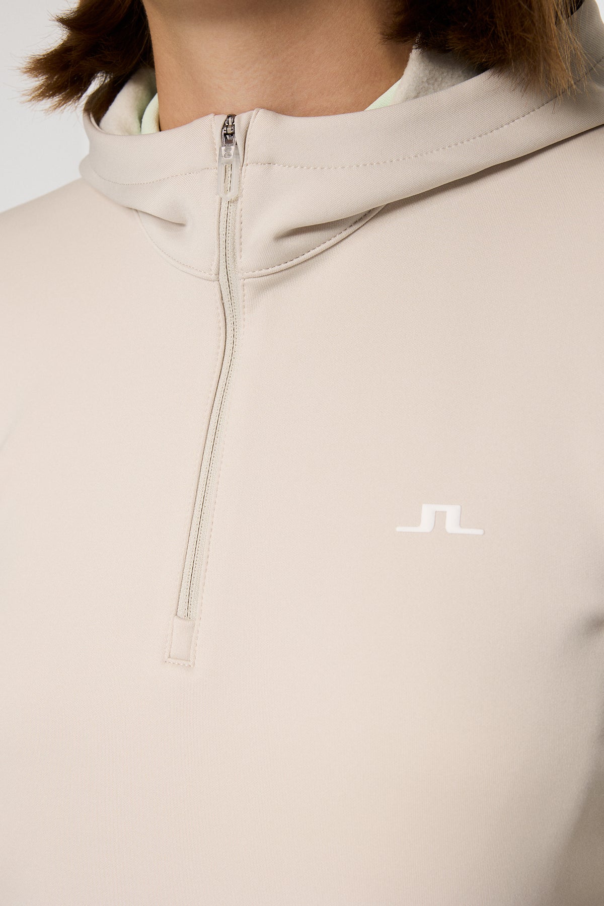 Aerialle Quarter Zip Hood in Moonbeam by J.Lindeberg