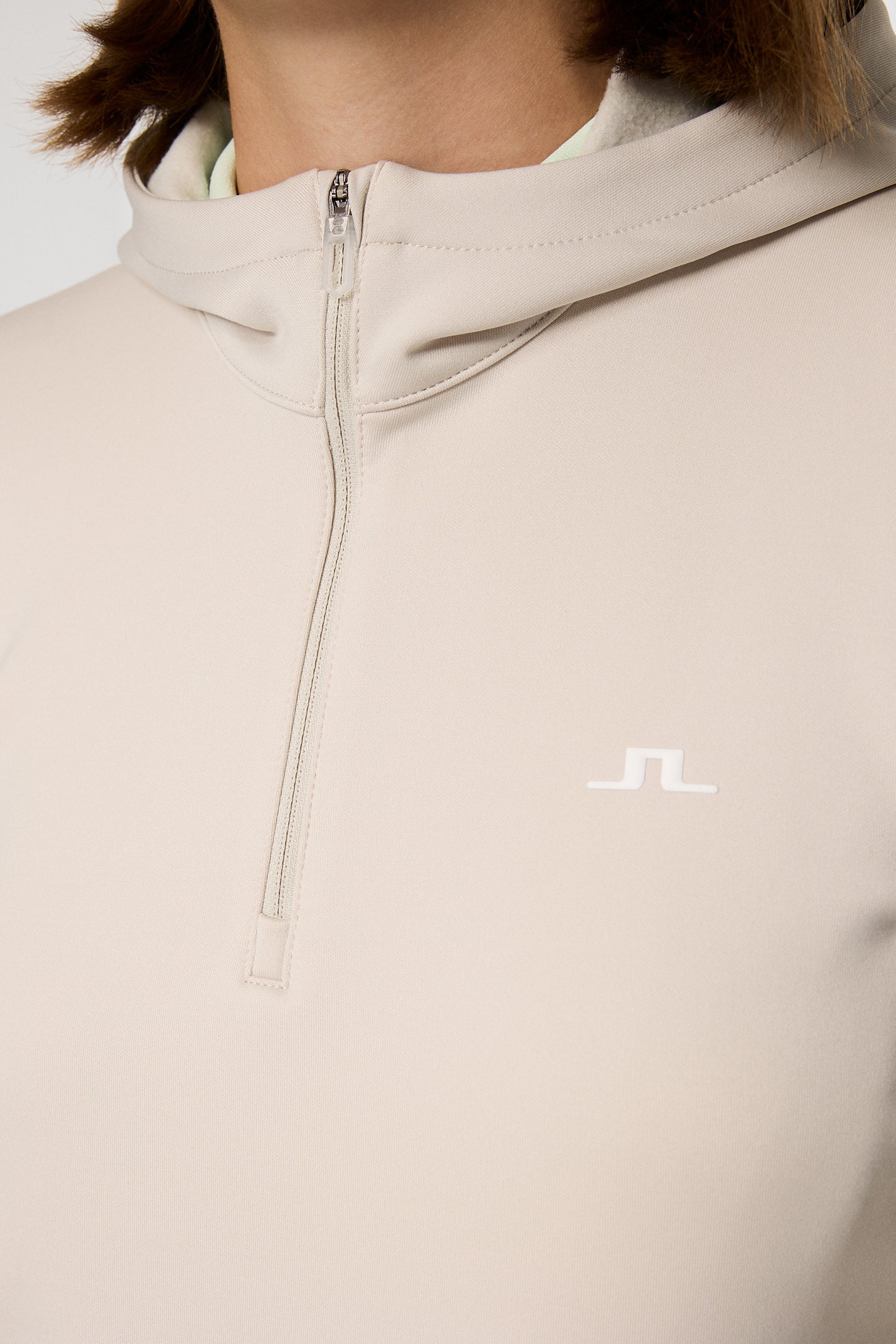 Aerialle Quarter Zip Hood in Moonbeam by J.Lindeberg