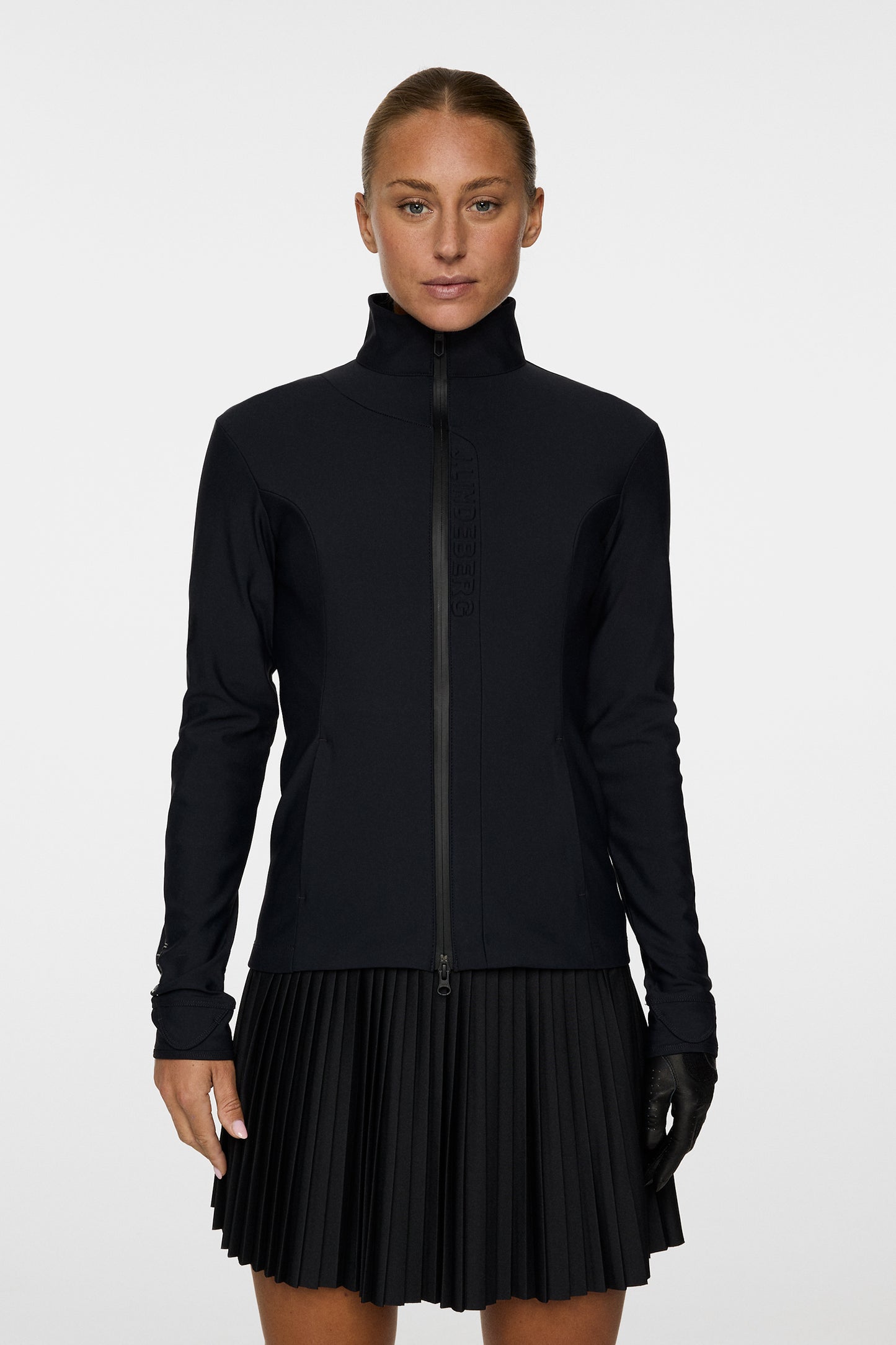 Taylor Zip Mid Layer in Black by J.Lindeberg