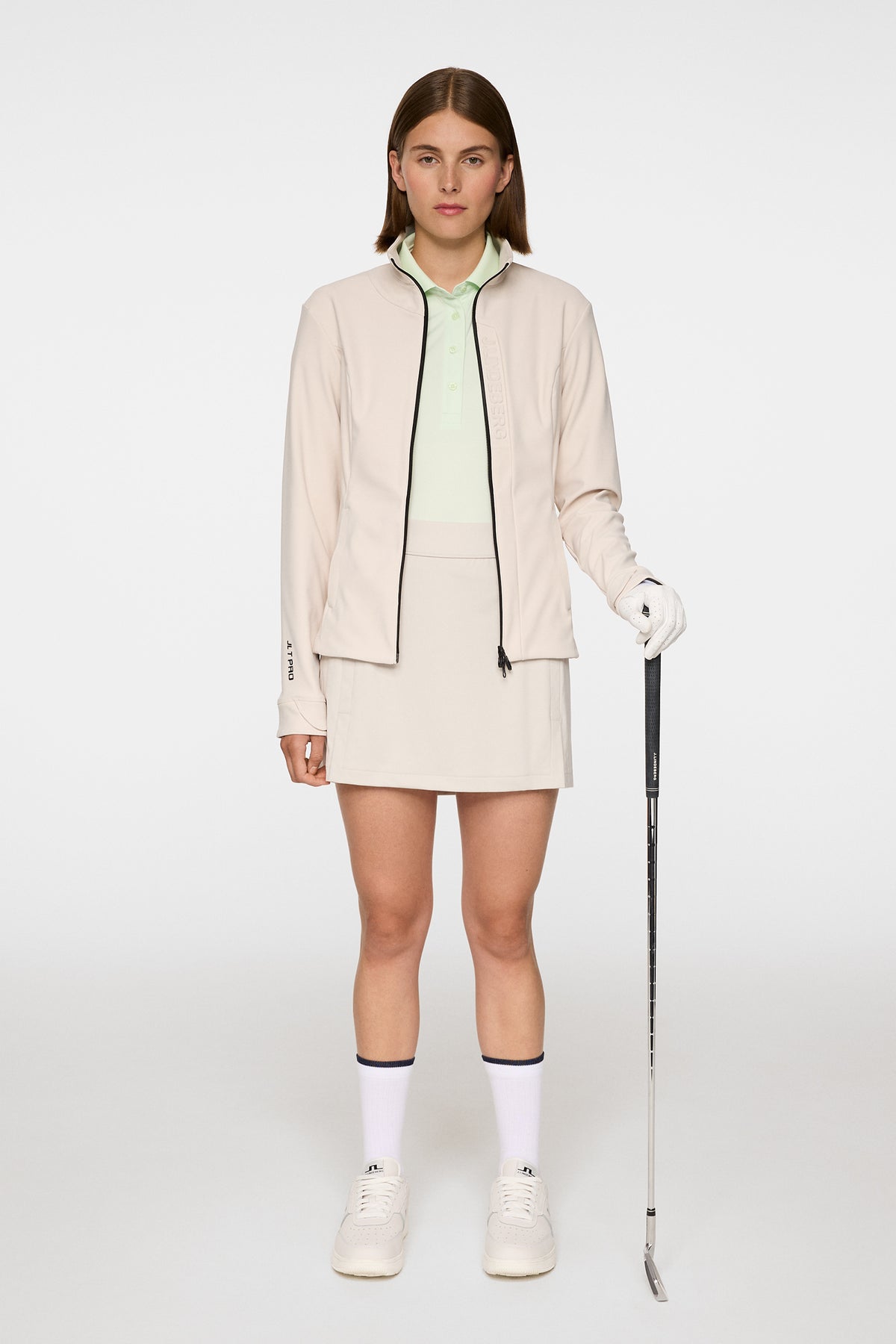 Taylor Zip Mid Layer in Moonbeam by J.Lindeberg