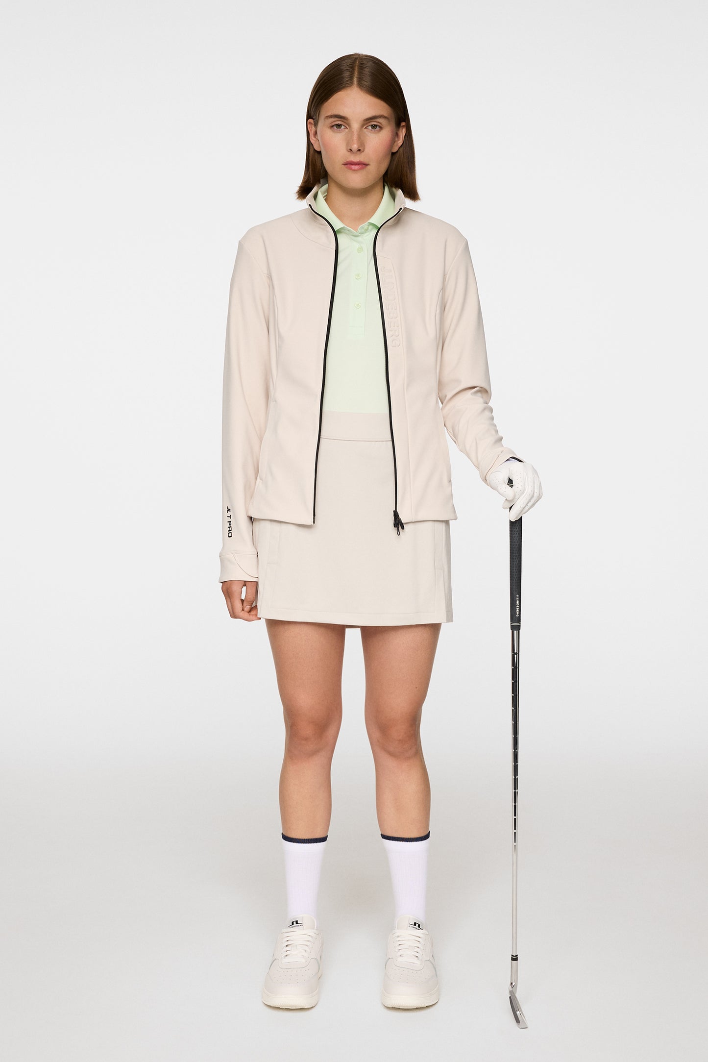 Taylor Zip Mid Layer in Moonbeam by J.Lindeberg