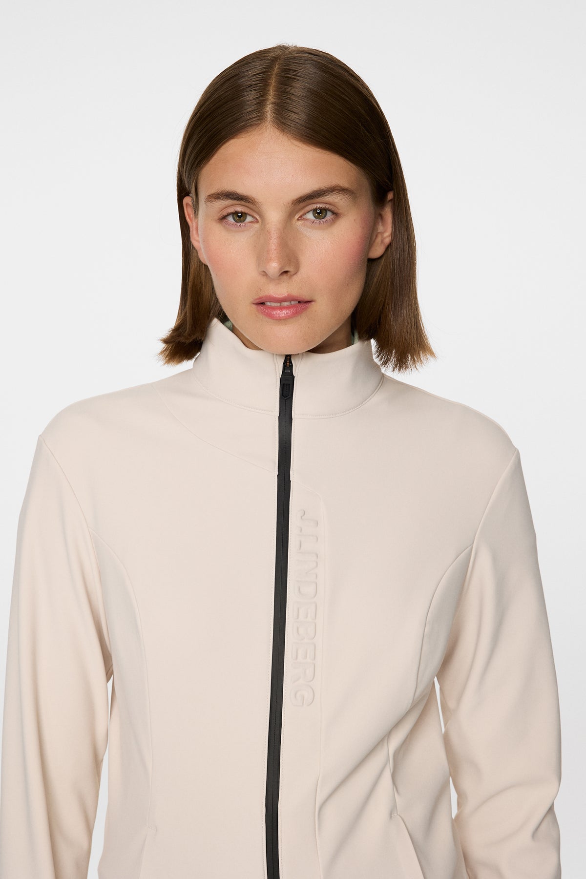 Taylor Zip Mid Layer in Moonbeam by J.Lindeberg