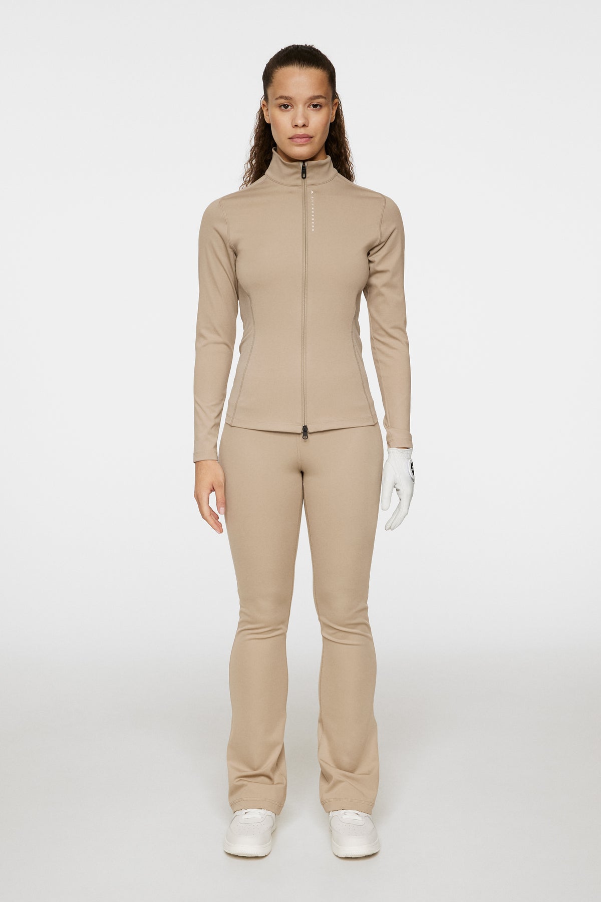 Mel Zip Mid Layer in Vintage Khaki by J.Lindeberg