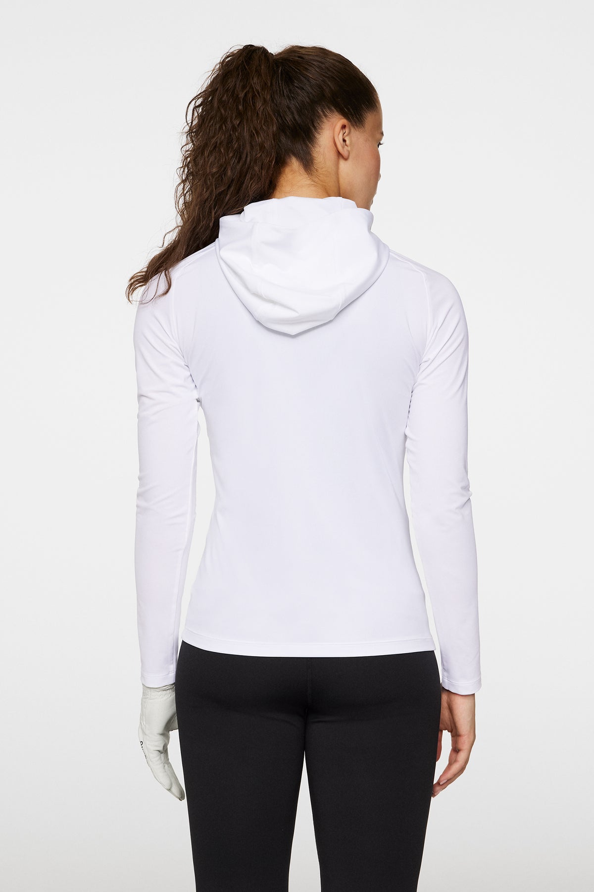 Lina Hood Mid Layer in White by J.Lindeberg