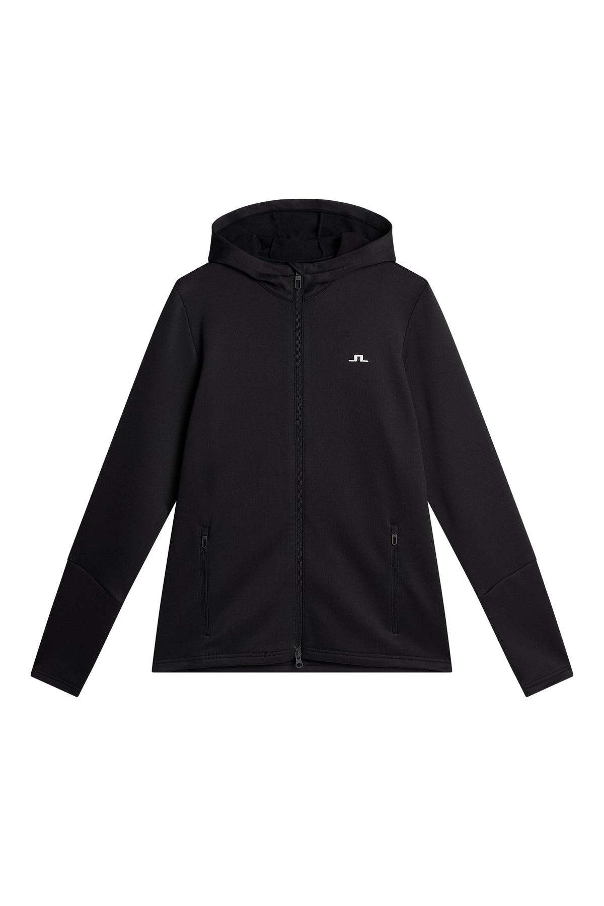 W Aerial Zip Hood in Black by J.Lindeberg