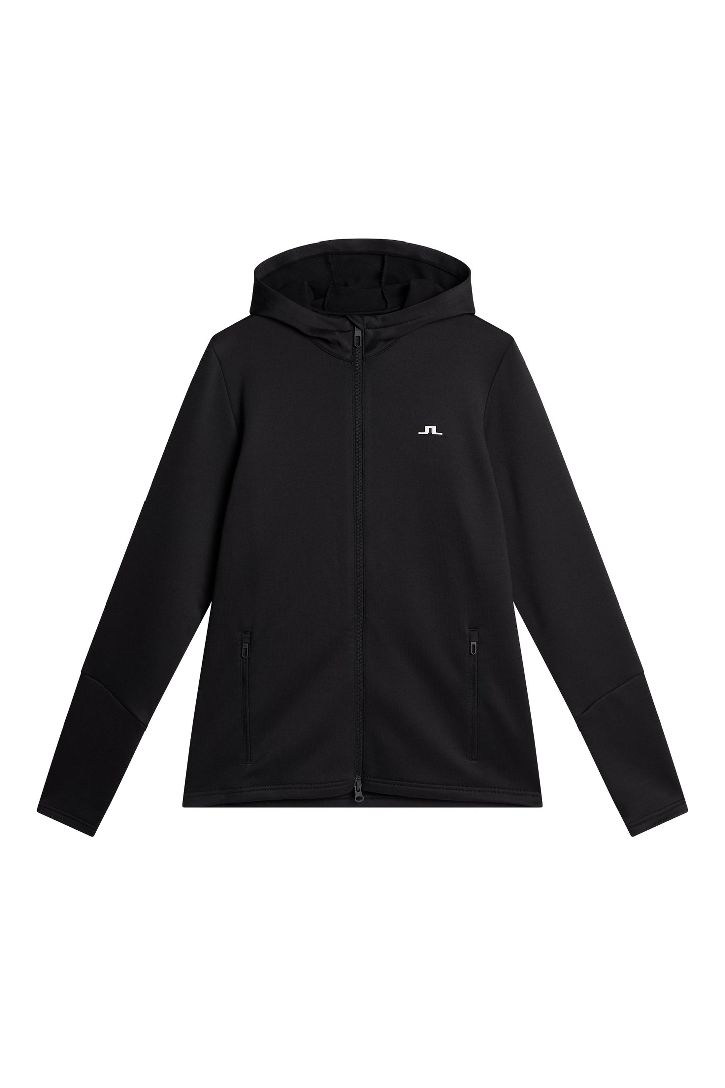 W Aerial Zip Hood in Black by J.Lindeberg