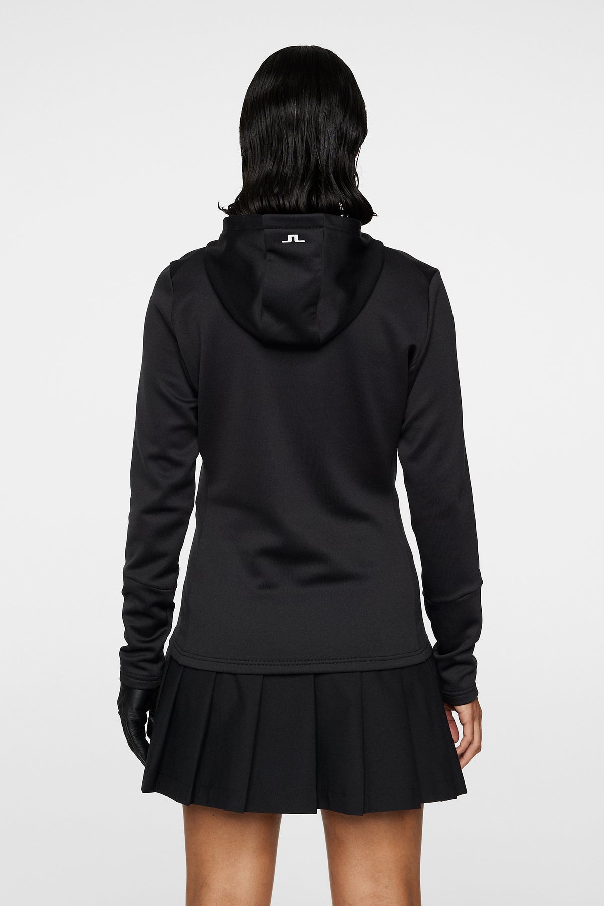 W Aerial Zip Hood in Black by J.Lindeberg