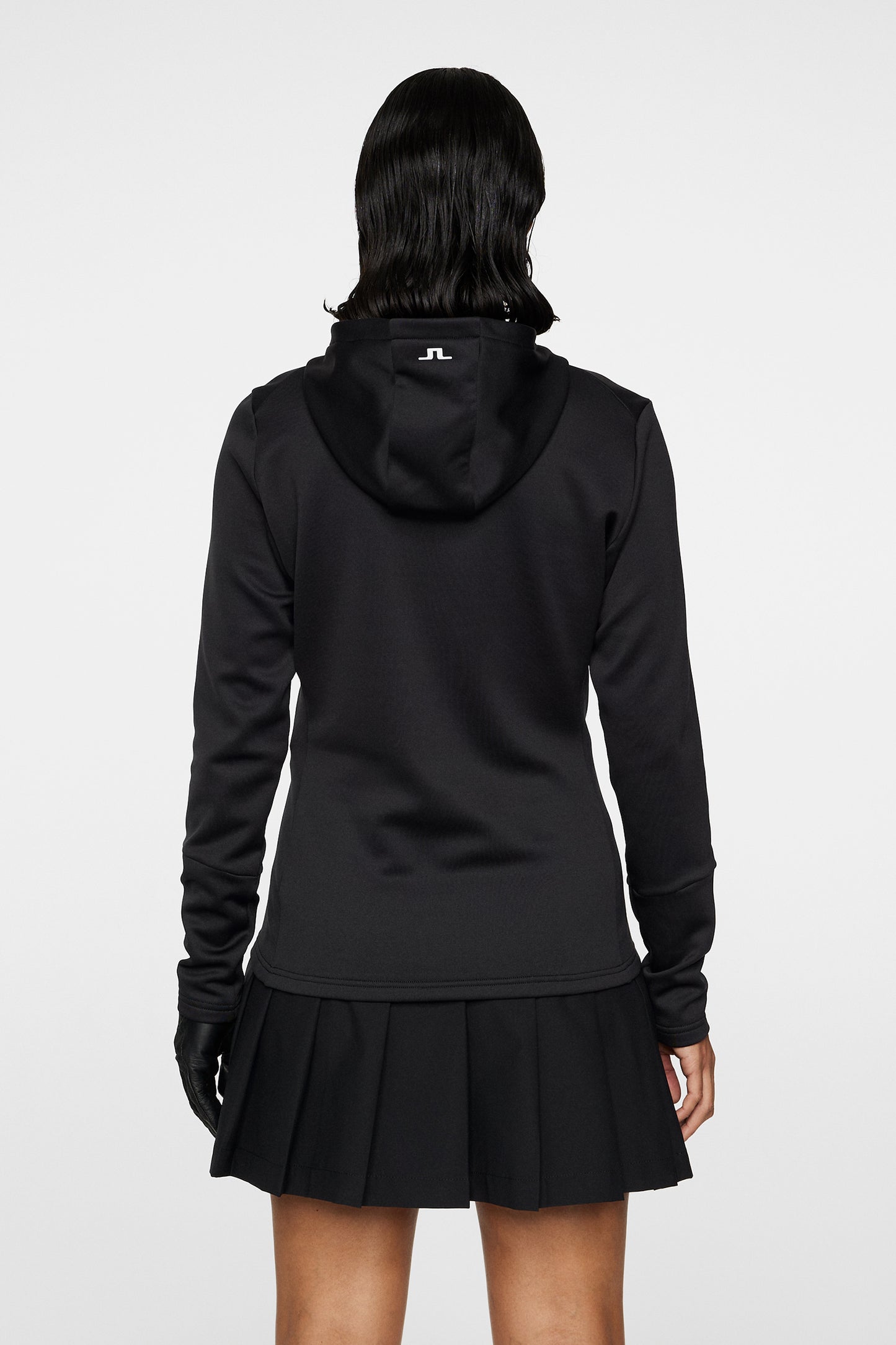 W Aerial Zip Hood in Black by J.Lindeberg