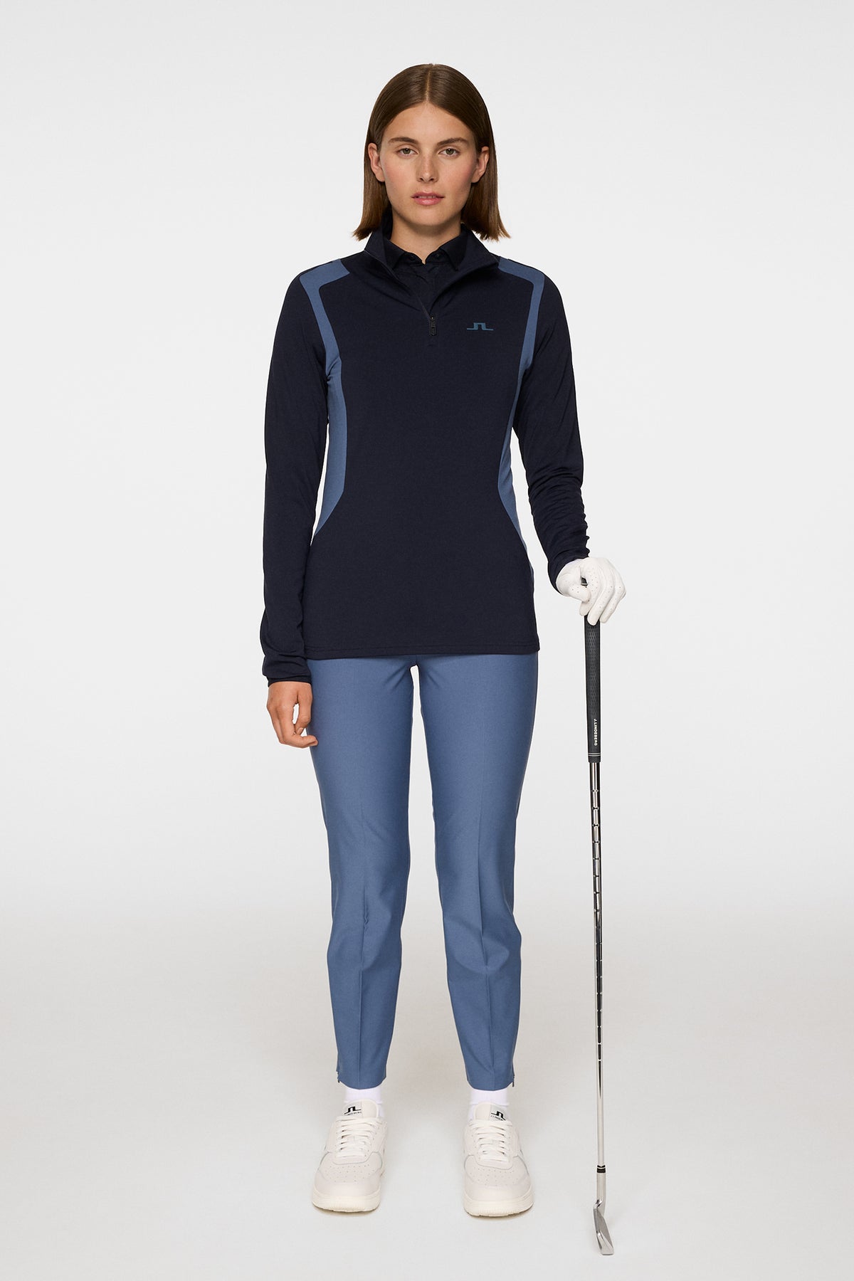 Mae Quarter Zip Mid Layer in JL Navy by J.Lindeberg