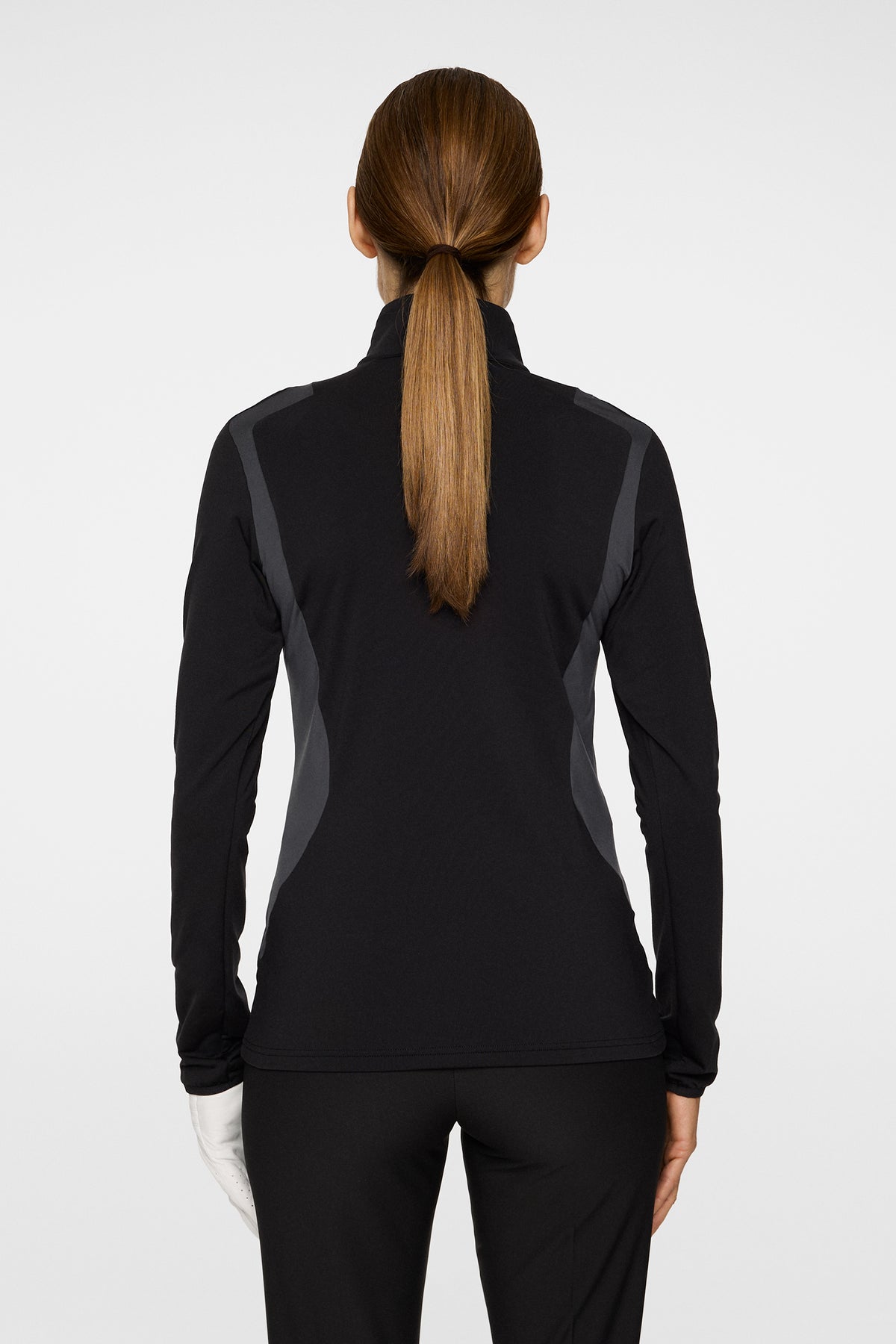 Mae Quarter Zip Mid Layer in Black by J.Lindeberg