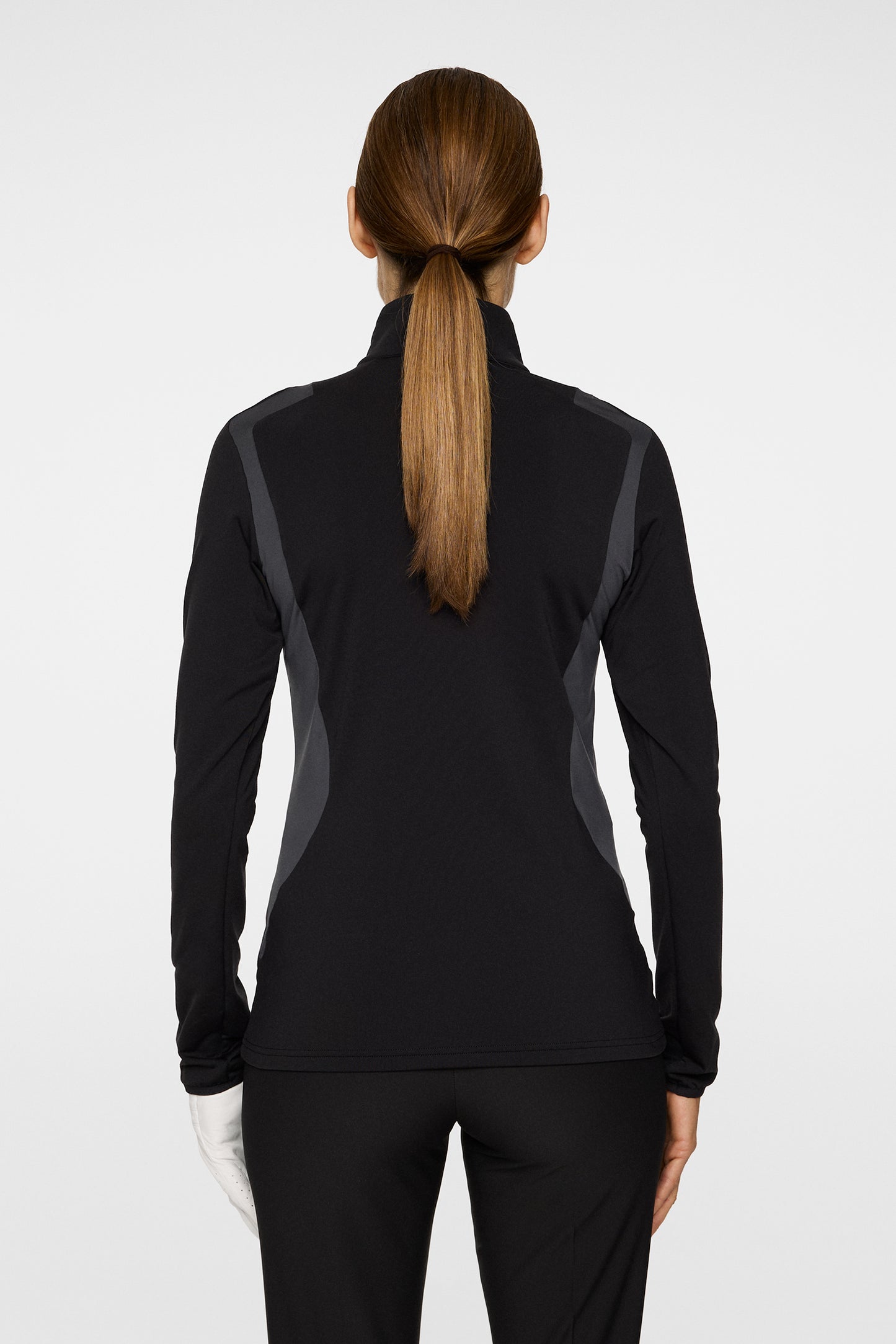 Mae Quarter Zip Mid Layer in Black by J.Lindeberg