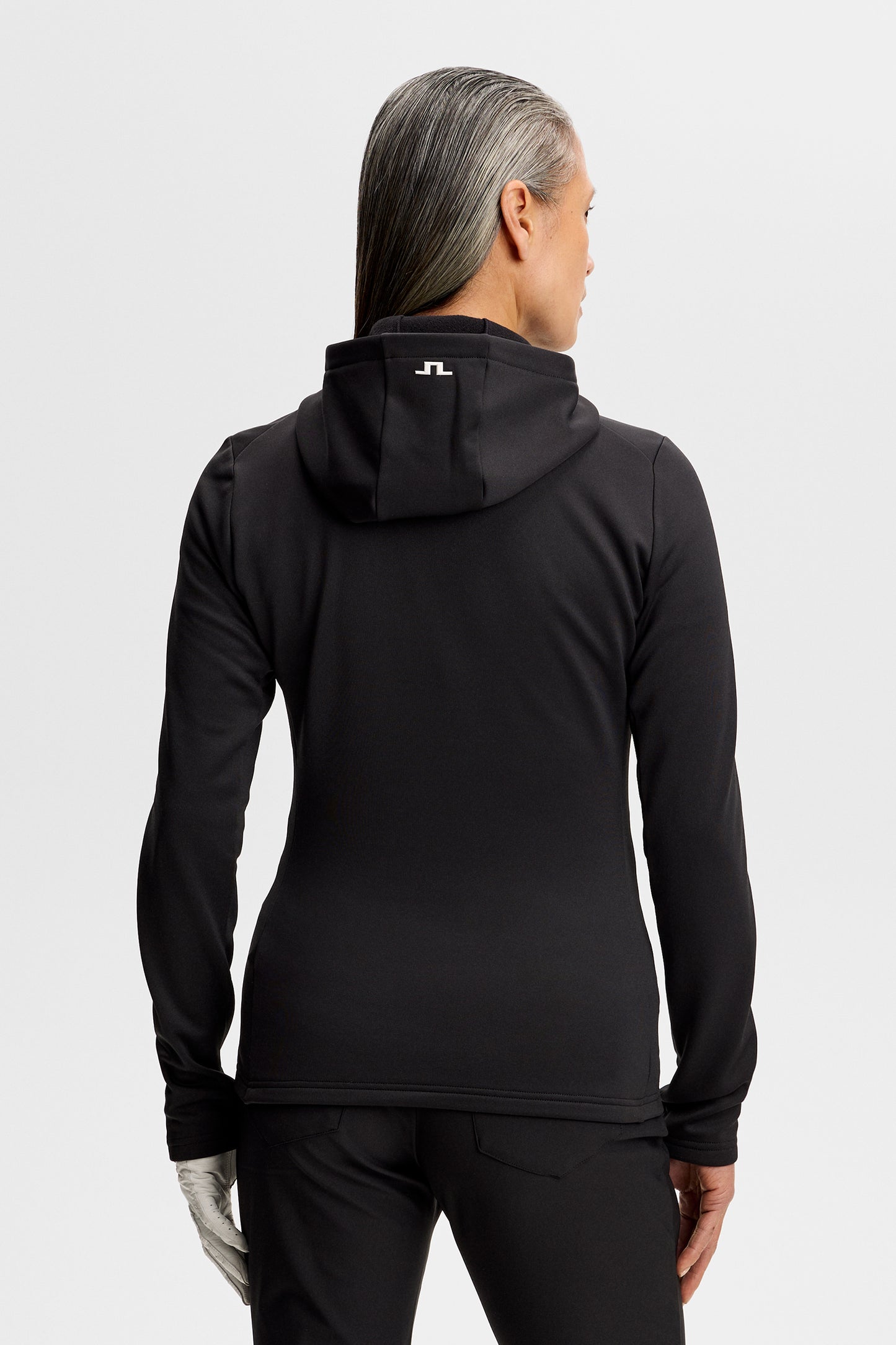 Aerielle Quarter Zip Hood in Black by J.Lindeberg