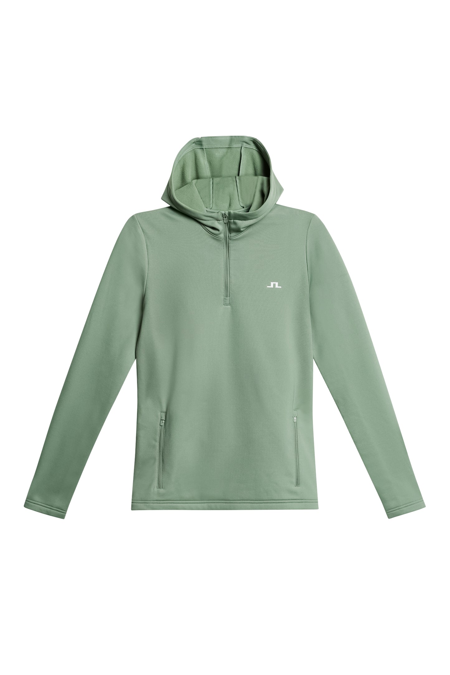 Aerielle Quarter Zip Hood in Hedge Green by J.Lindeberg