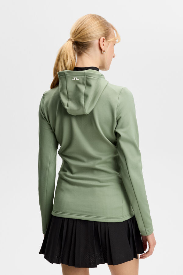 Aerielle Quarter Zip Hood / Hedge Green