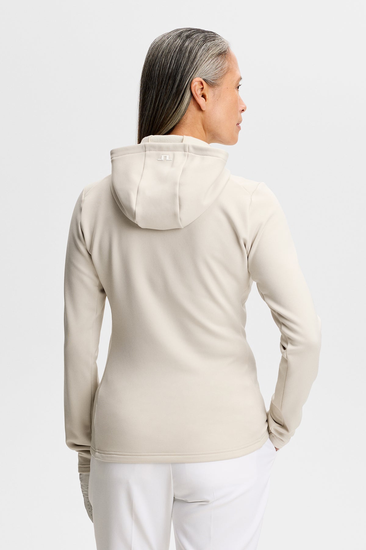 Aerielle Quarter Zip Hood in Moonbeam by J.Lindeberg