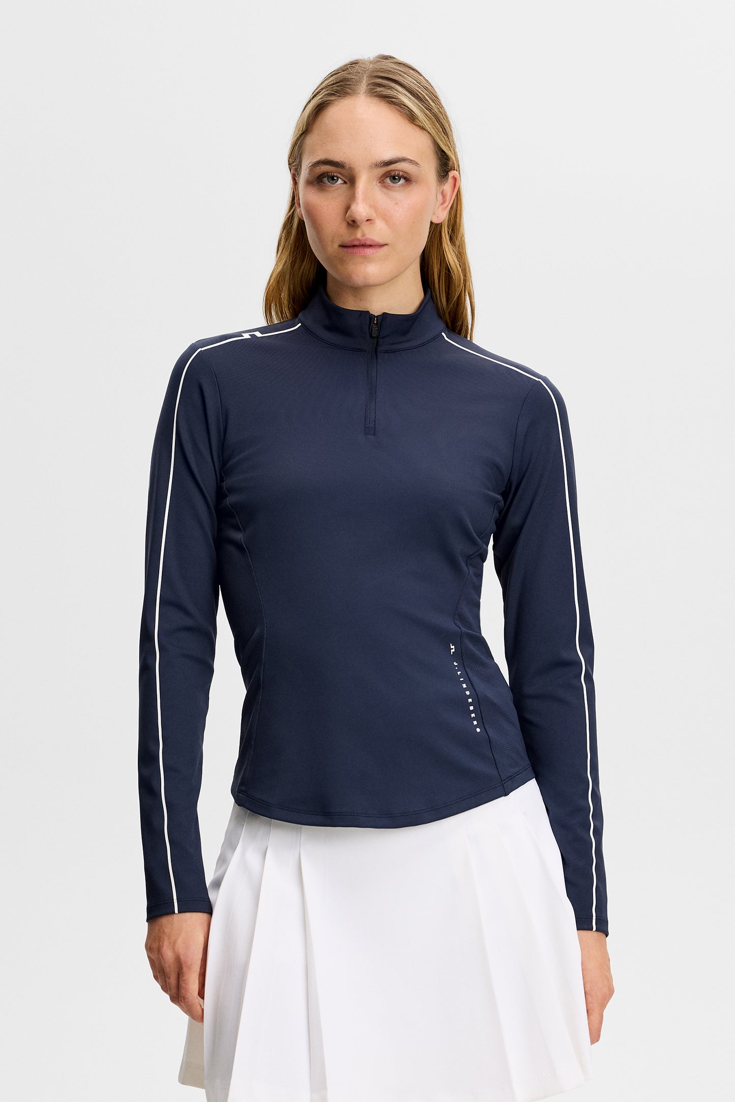 Adiola Quarter Zip Mid Layer in JL Navy by J.Lindeberg