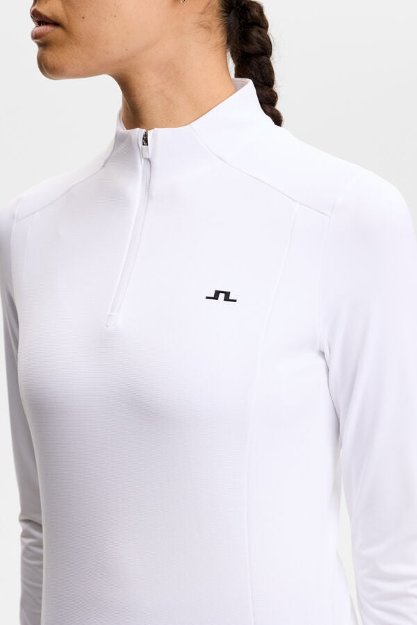 Cindy Quarter Zip Mid Layer / White | J.LINDEBERG US