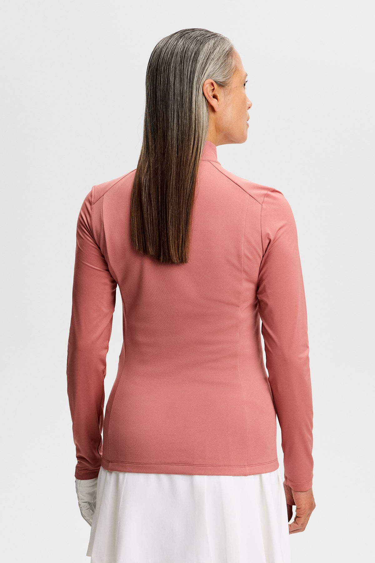 Cindy Quarter Zip Mid Layer in Withered Rose by J.Lindeberg