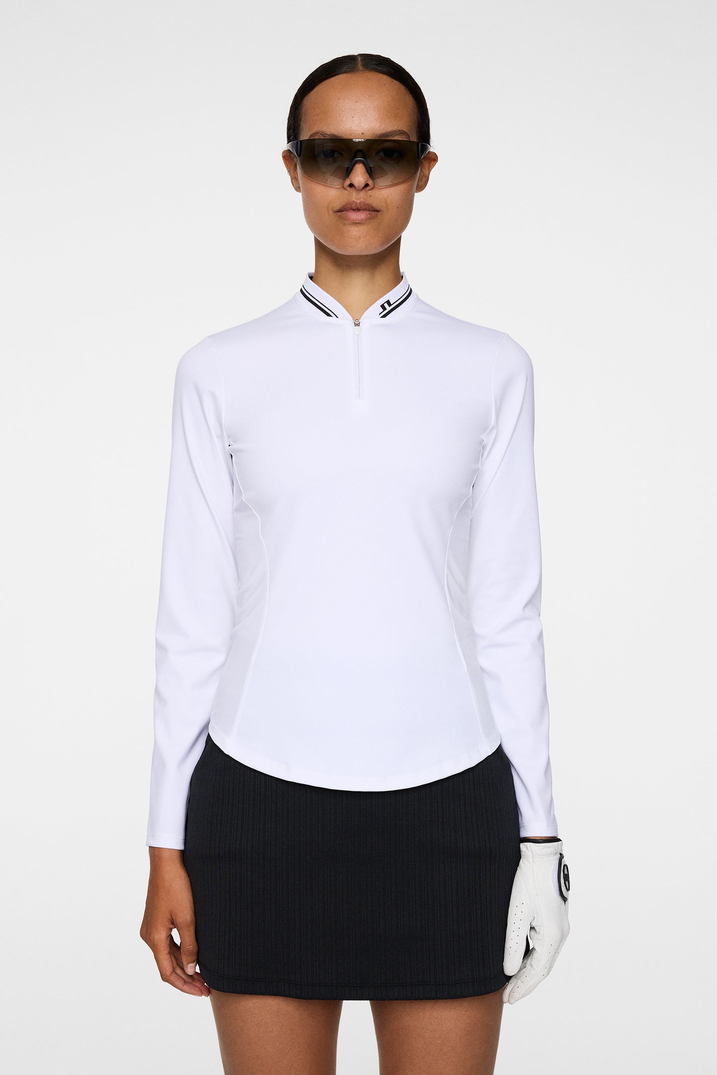 Harper Quarter Zip Mid Layer in White by J.Lindeberg