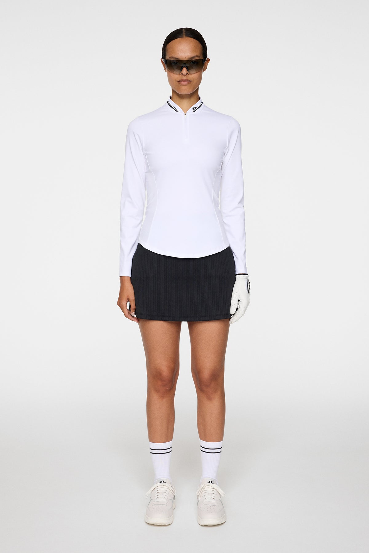 Harper Quarter Zip Mid Layer in White by J.Lindeberg