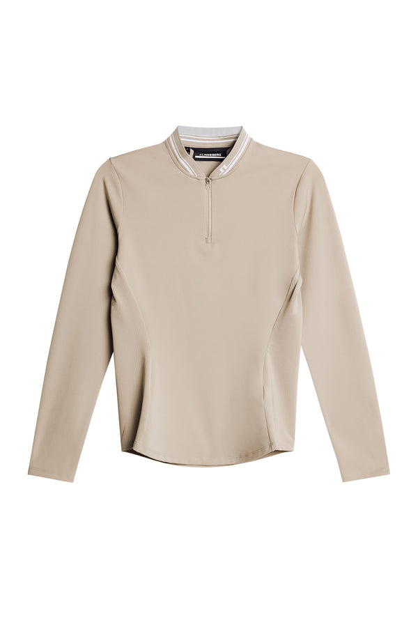 Harper Quarter Zip Mid Layer / Oyster Brown