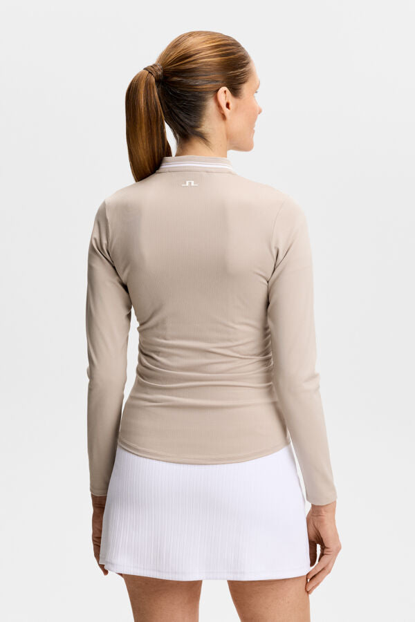 Harper Quarter Zip Mid Layer / Oyster Brown