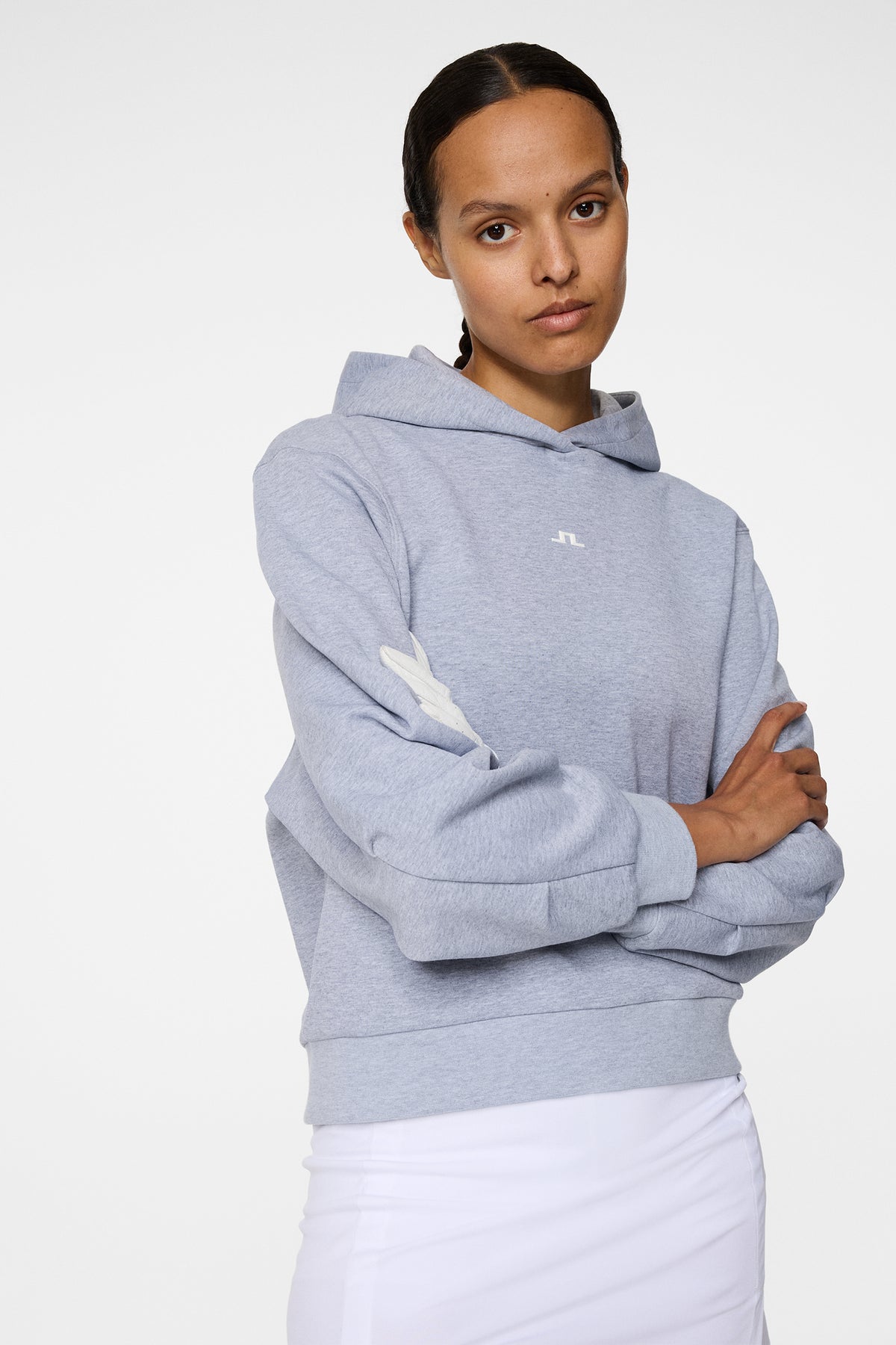 Sandie Hoodie in Medium Grey Melange by J.Lindeberg