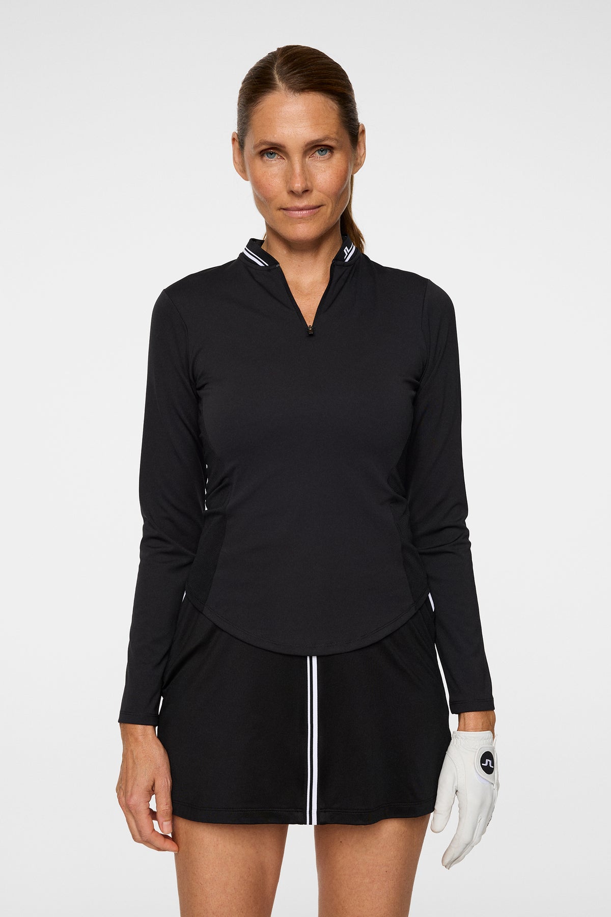 Harper Quarter Zip Mid Layer in Black by J.Lindeberg