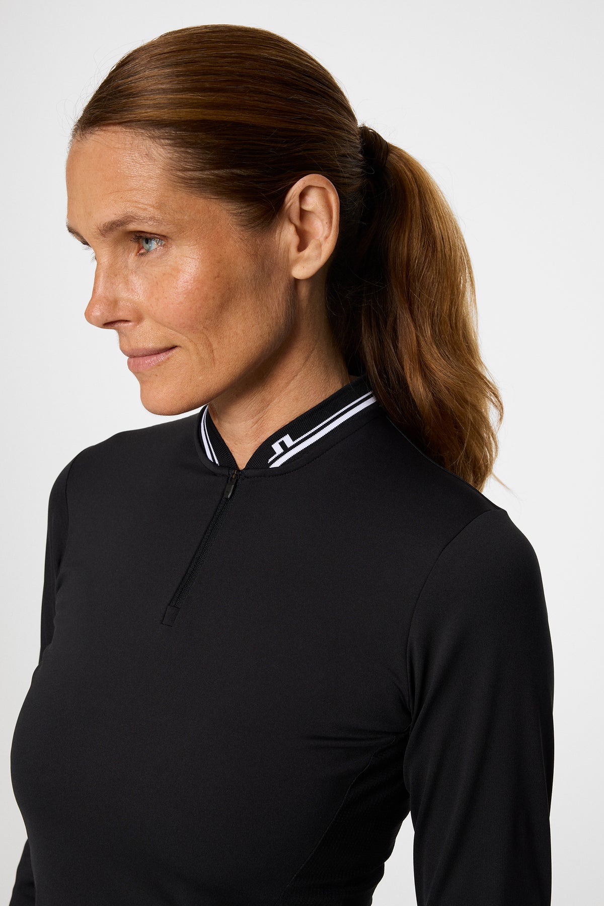 Harper Quarter Zip Mid Layer in Black by J.Lindeberg