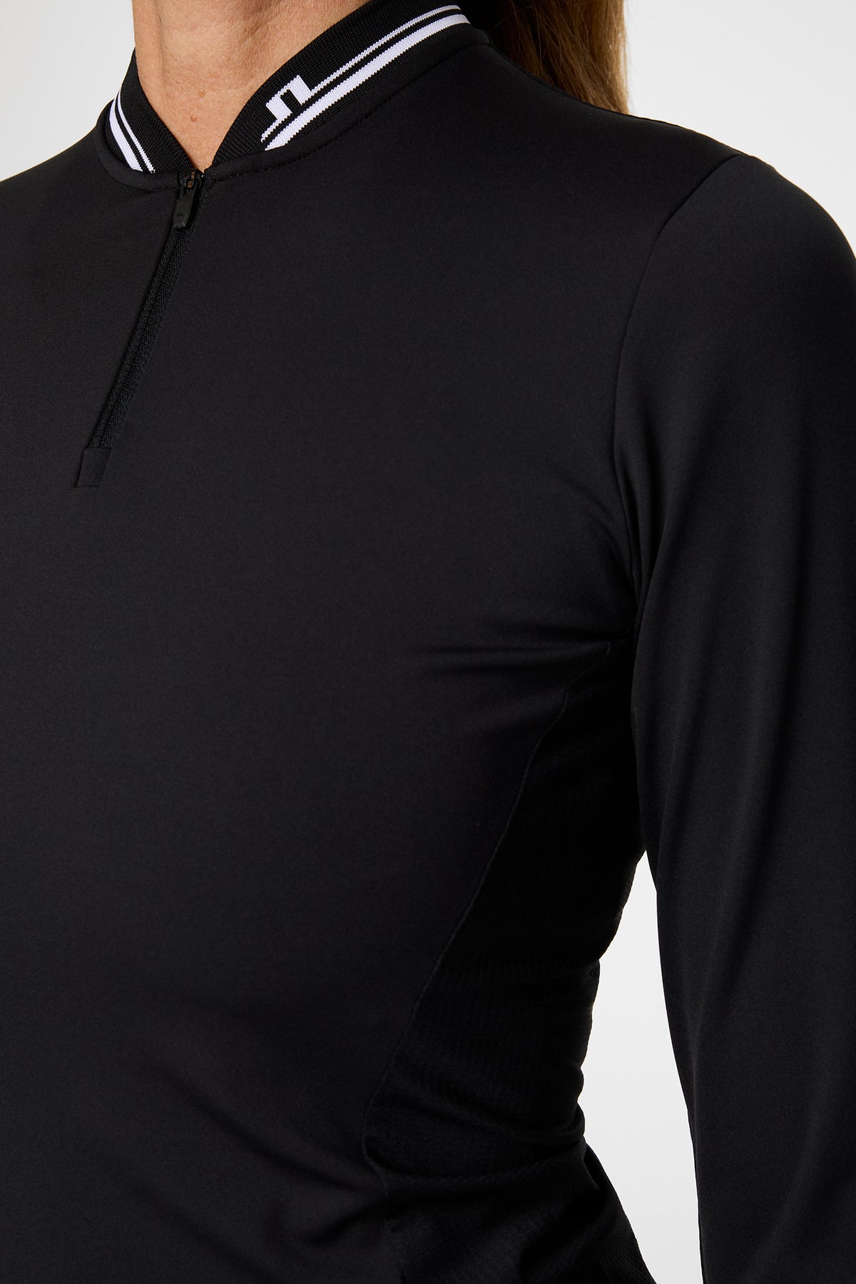 Harper Quarter Zip Mid Layer in Black by J.Lindeberg
