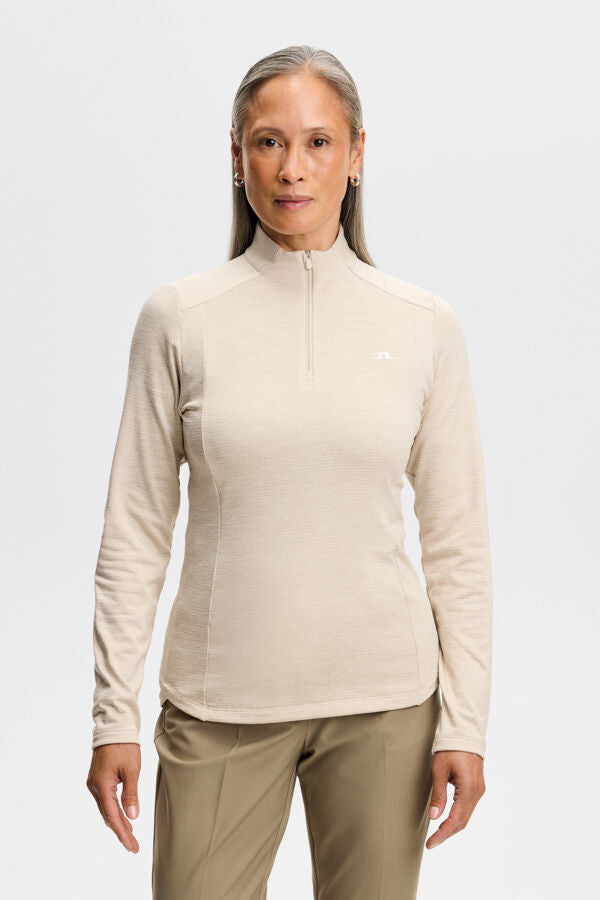 Steffi Quarter Zip Mid Layer / Moonbeam Melange