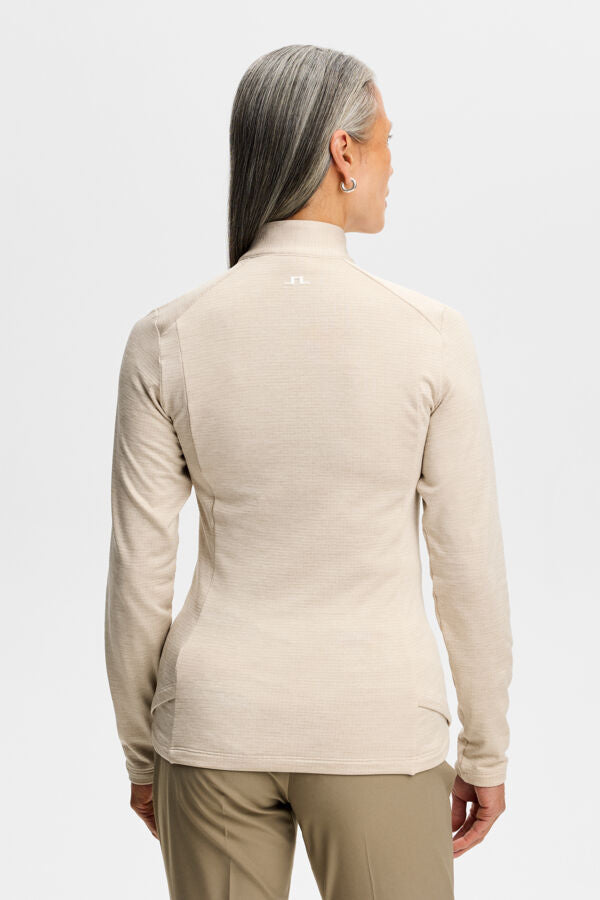 Steffi Quarter Zip Mid Layer / Moonbeam Melange