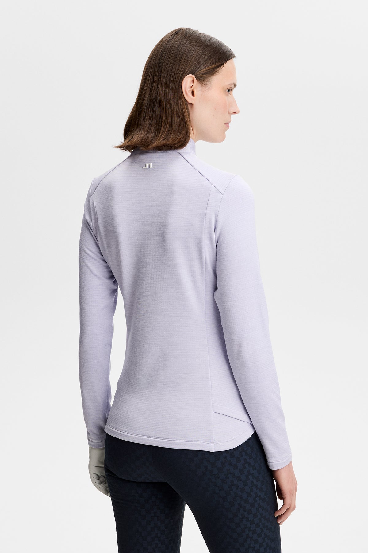 Steffi Quarter Zip Mid Layer in Purple Heather Melange by J.Lindeberg