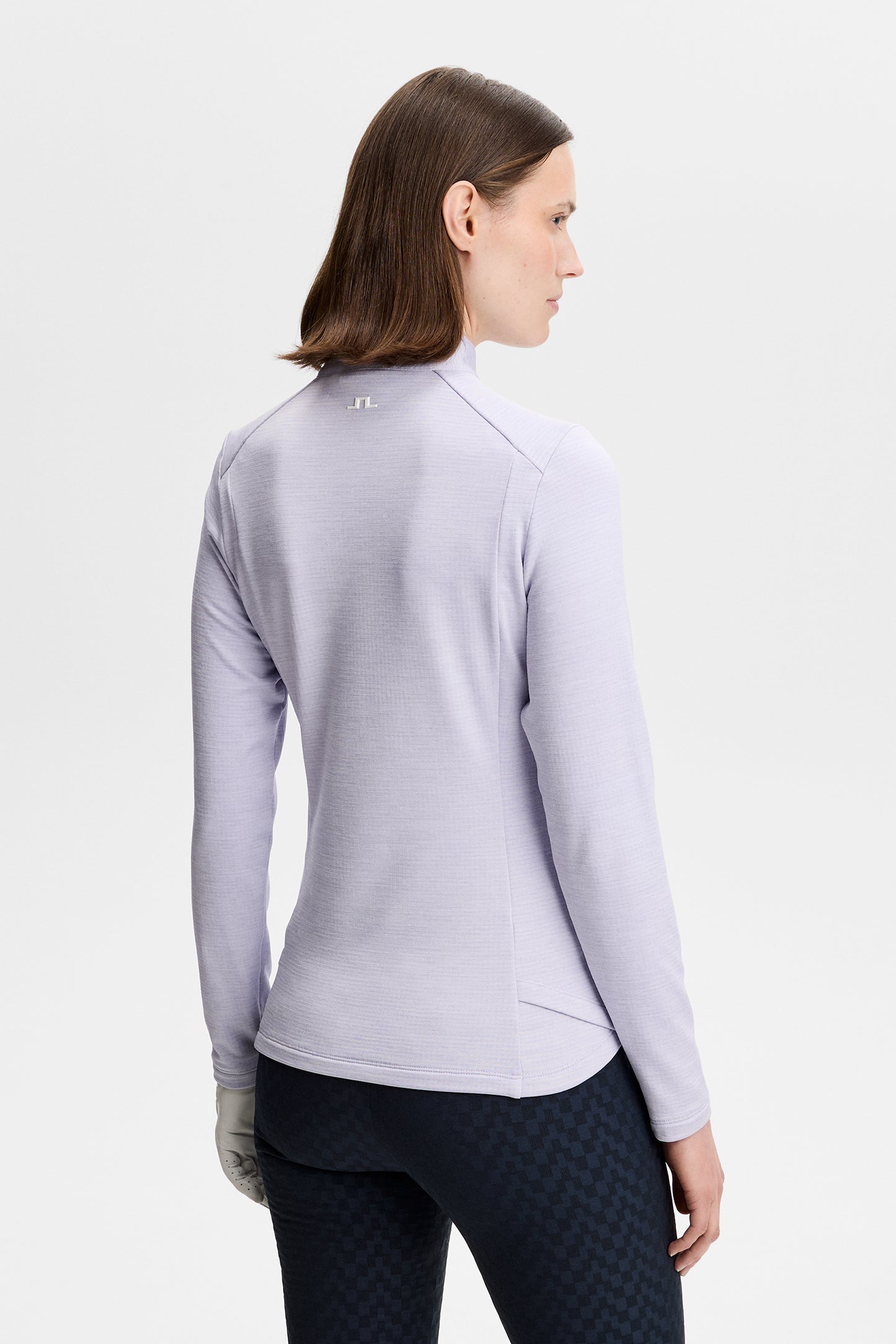 Steffi Quarter Zip Mid Layer in Purple Heather Melange by J.Lindeberg