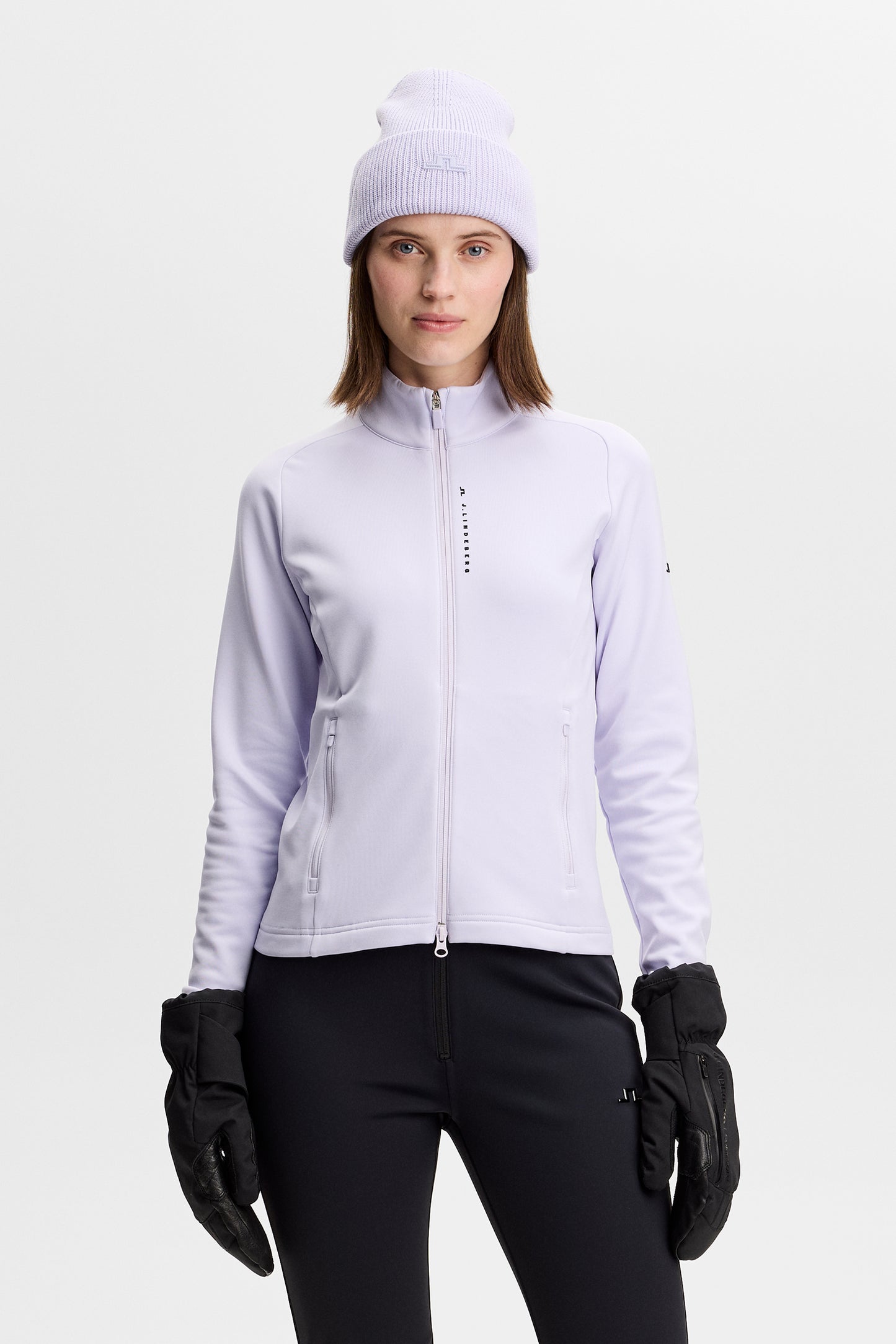 Selena Full Zip Mid Layer in Purple Heather by J.Lindeberg