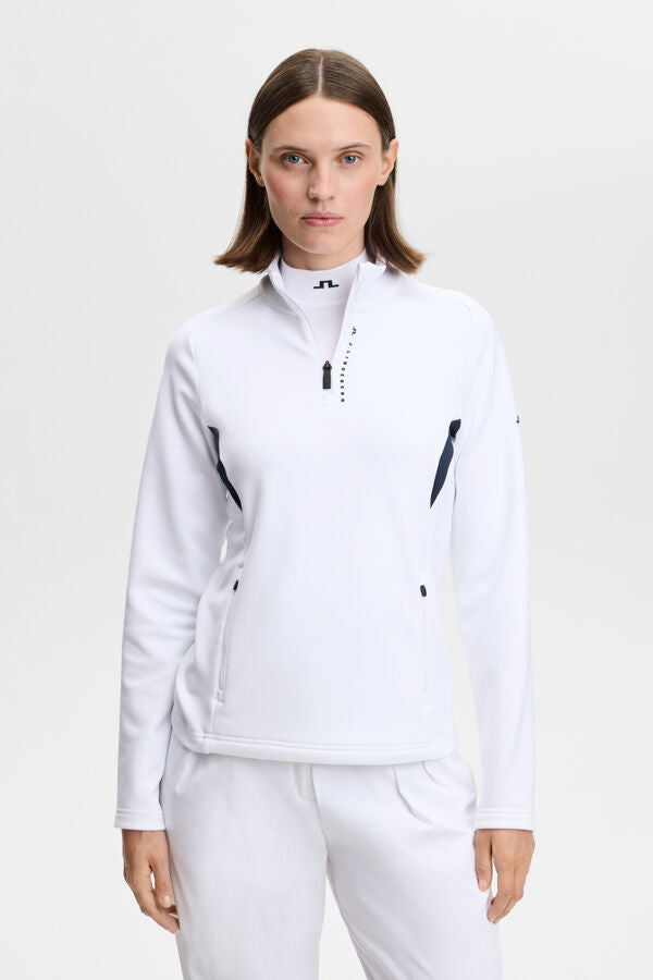 Selena Quarter Zip Mid Layer / White