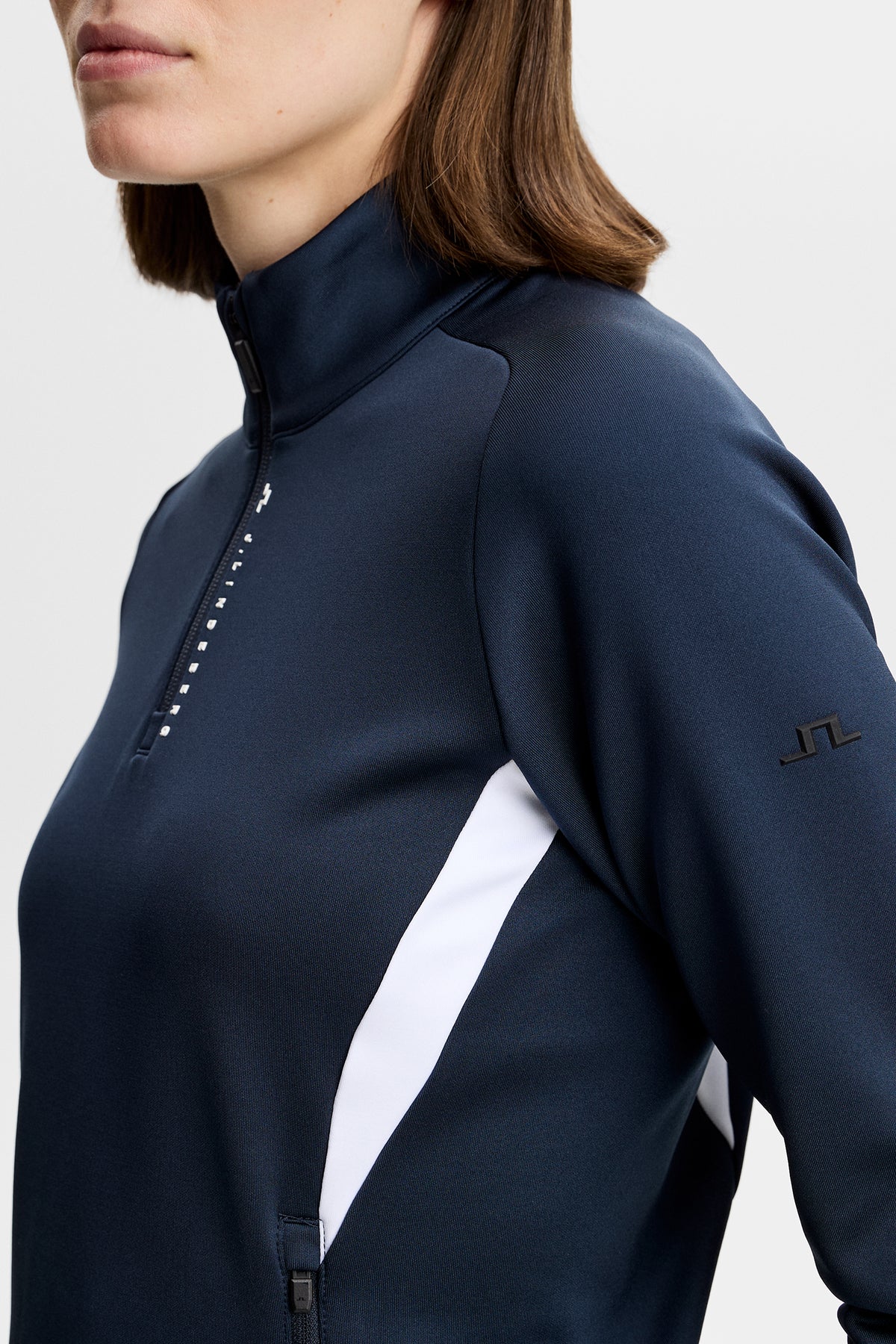 Selena Quarter Zip Mid Layer in JL Navy by J.Lindeberg