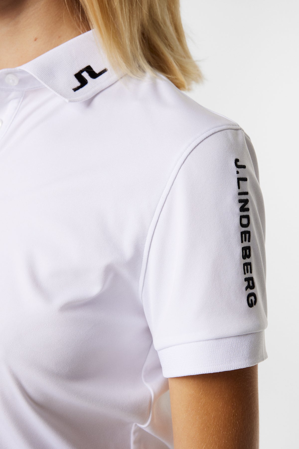 Tour Tech Golf Polo in White by J.Lindeberg