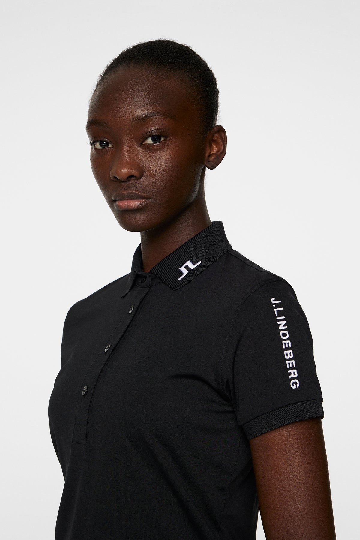 Tour Tech Golf Polo in Black by J.Lindeberg