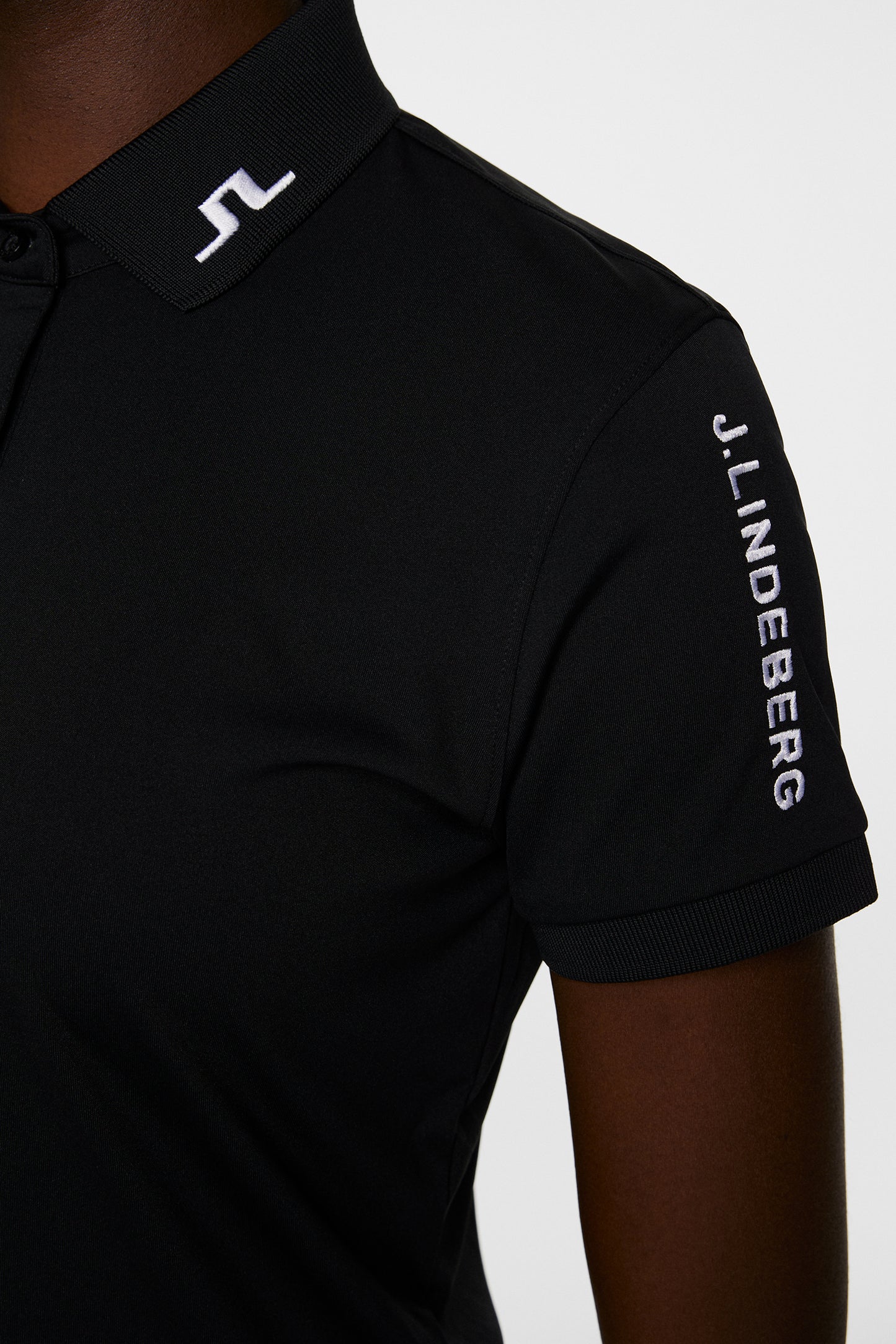 Tour Tech Golf Polo in Black by J.Lindeberg