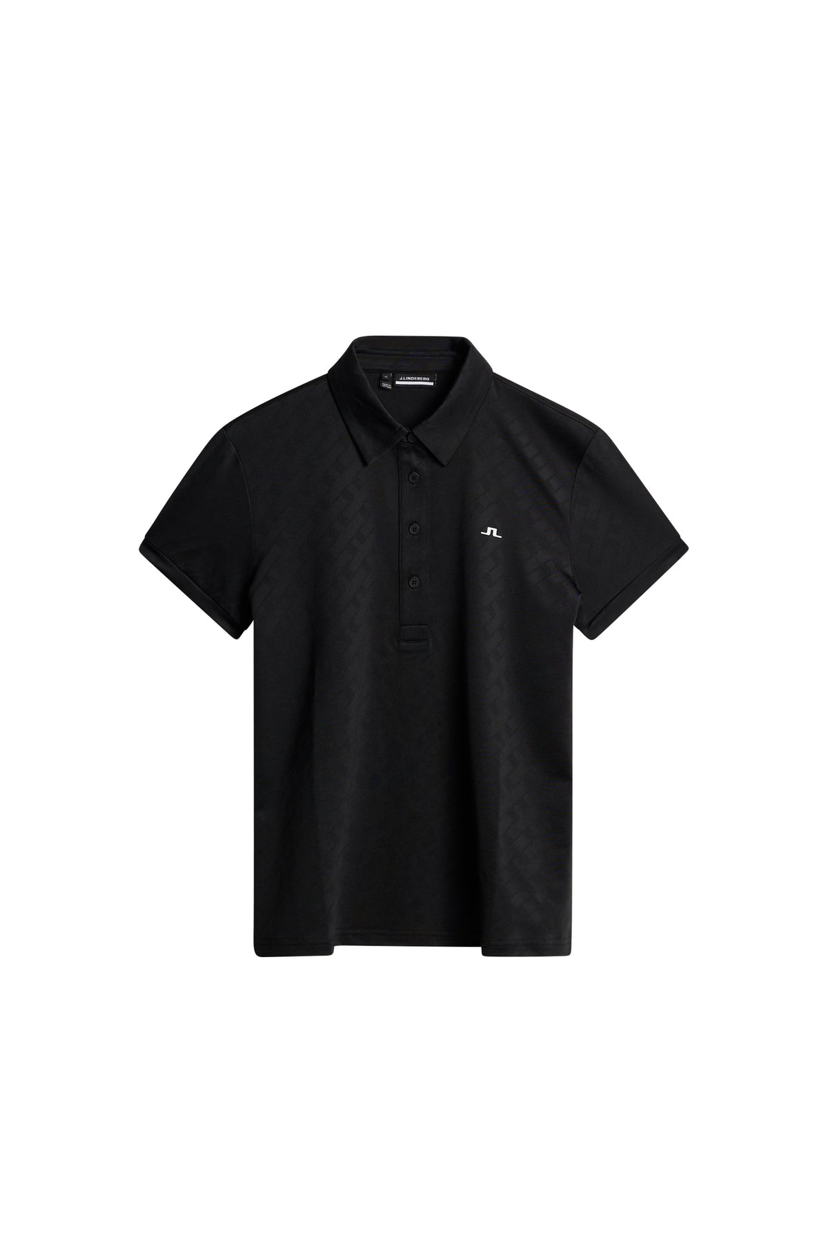 Alaya Jacquard Polo in Black by J.Lindeberg